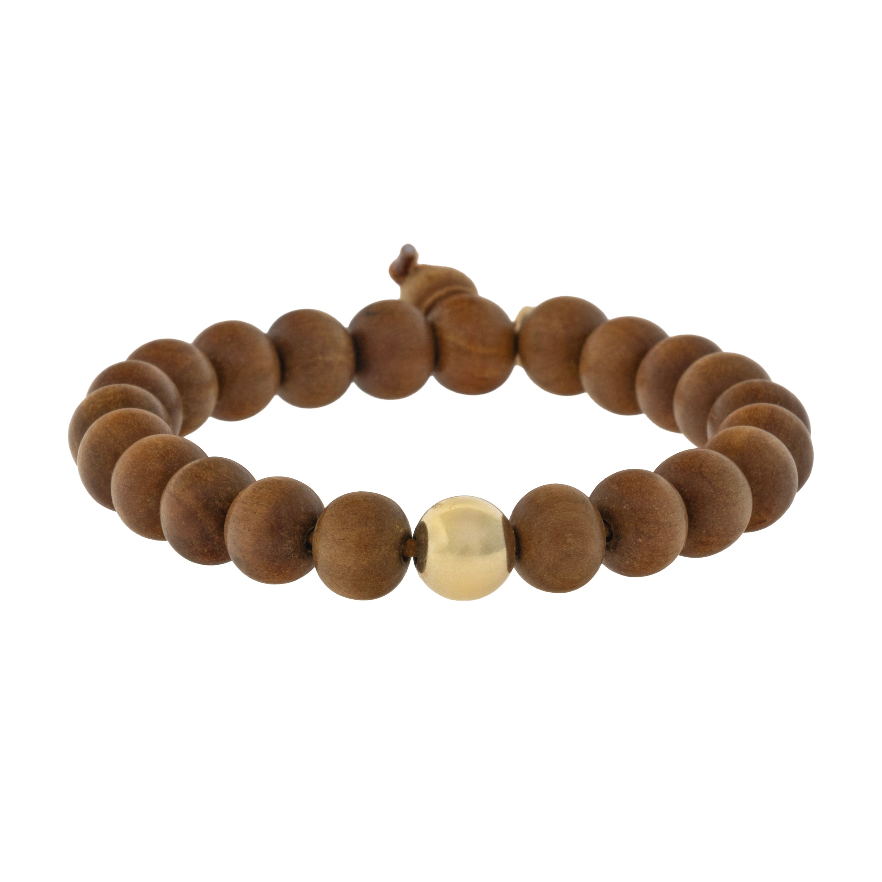Gold Bead Sandalwood Bracelet