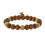 Gold Bead Sandalwood Bracelet