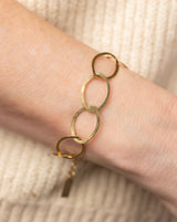 Hammered Oval Chain Bracelet
