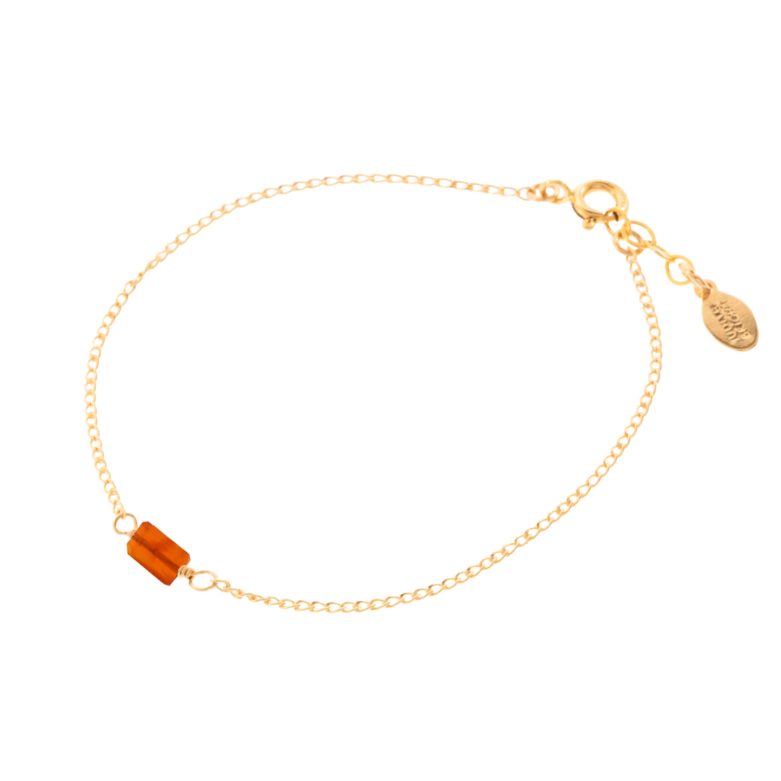 Mini Rock Bracelet — Carnelian — 14K Gold-Filled