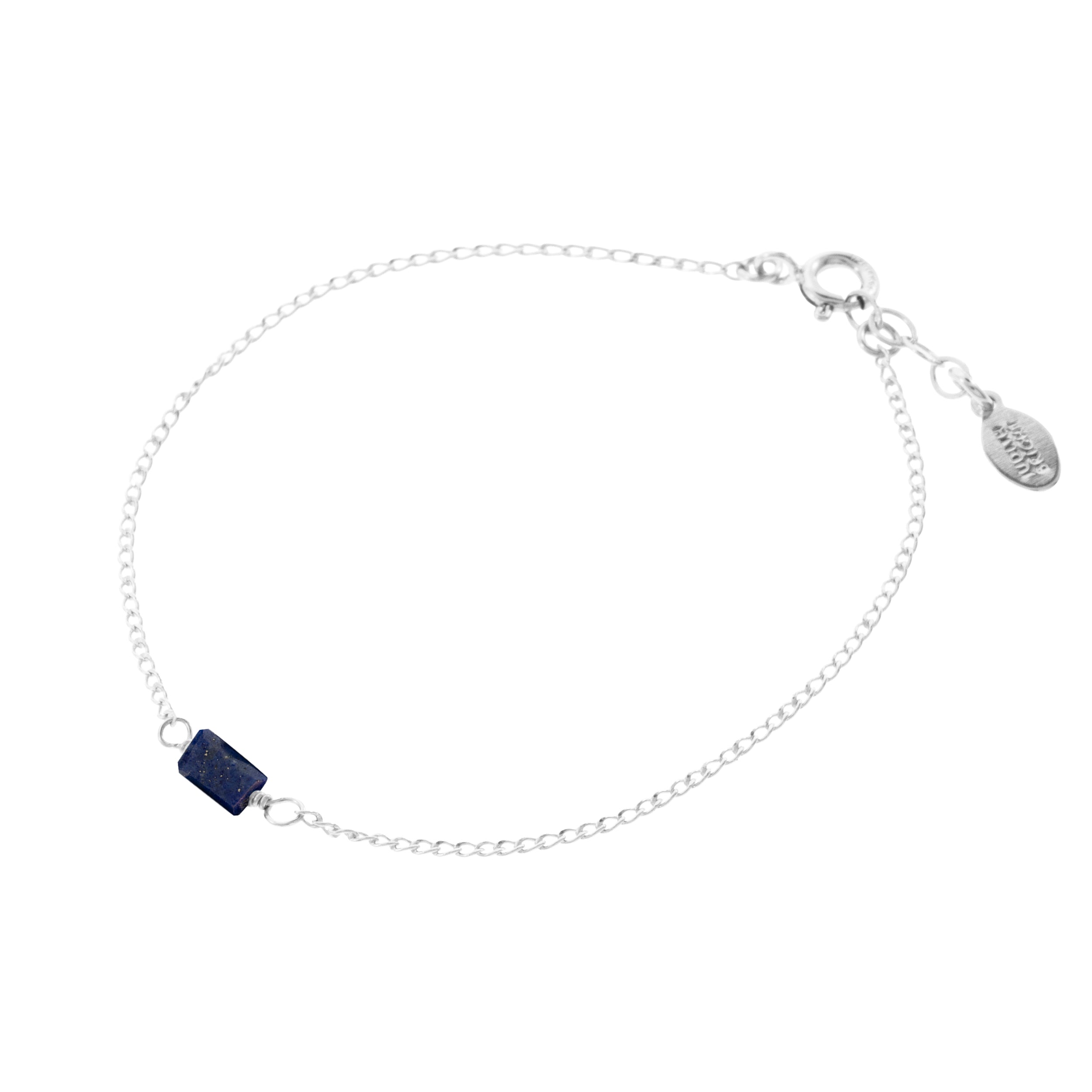 Mini Rock Bracelet — Lapis — Sterling Silver
