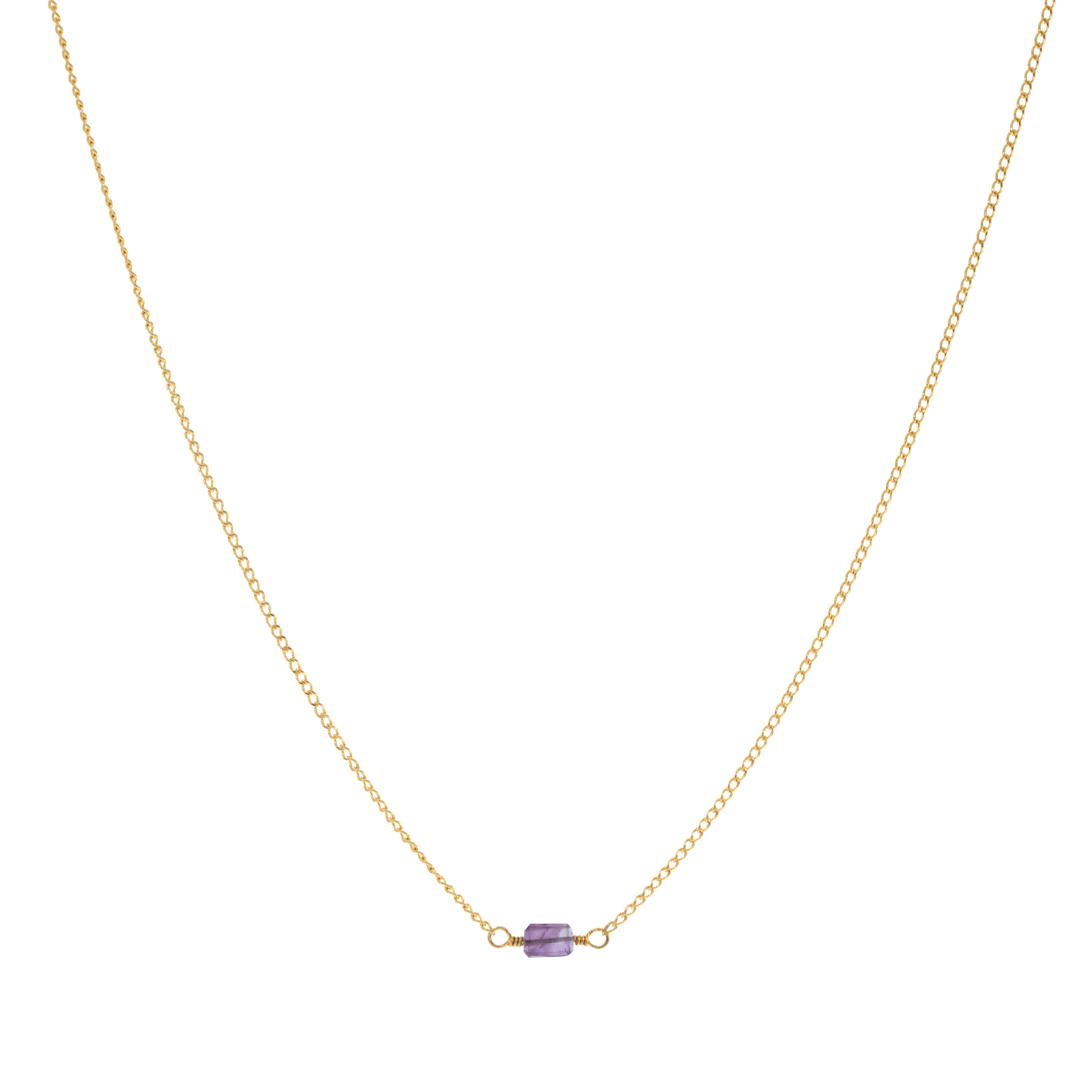 Mini Rock Necklace — Amethyst — 14K Gold-Filled