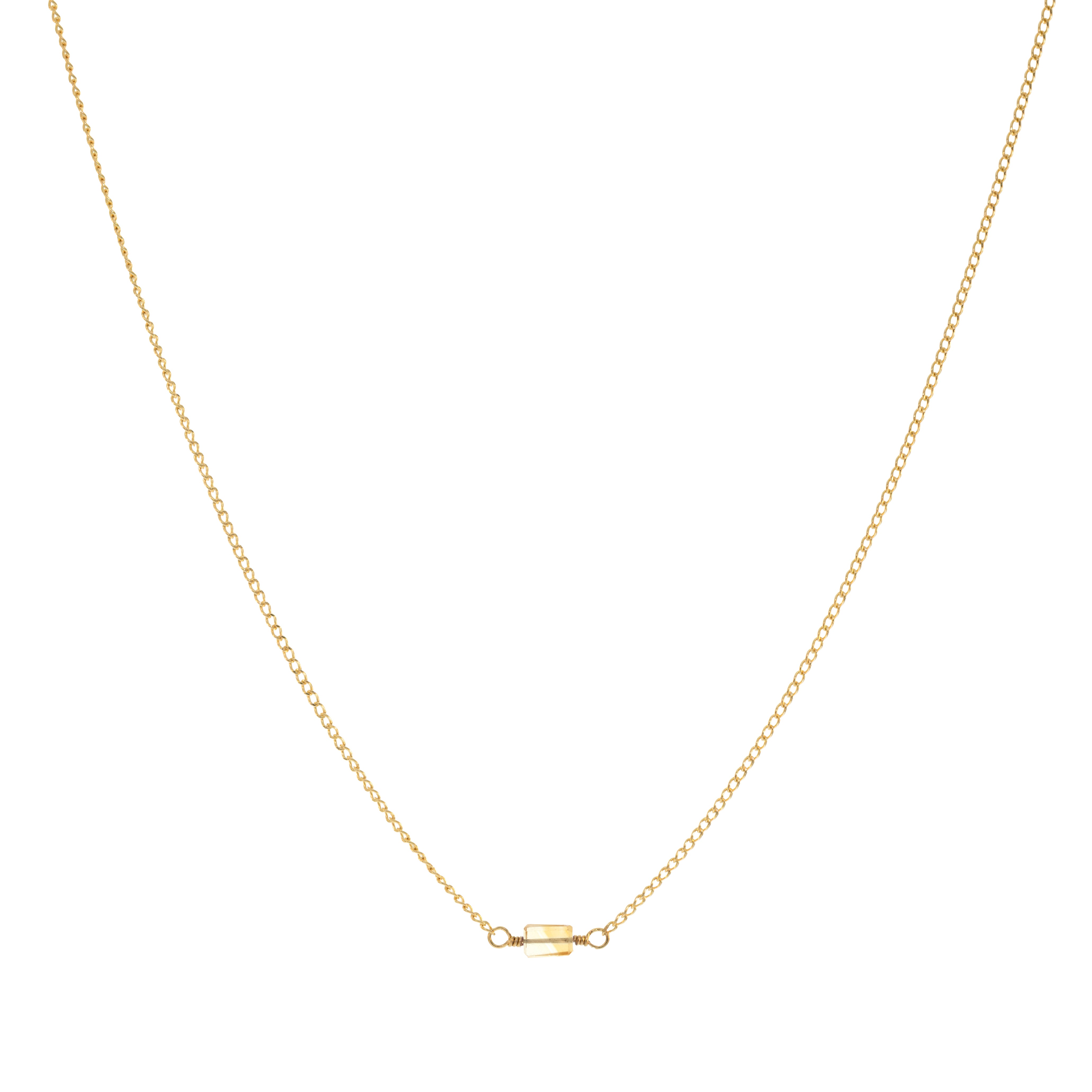 Mini Rock Necklace — Citrine — 14K Gold-Filled