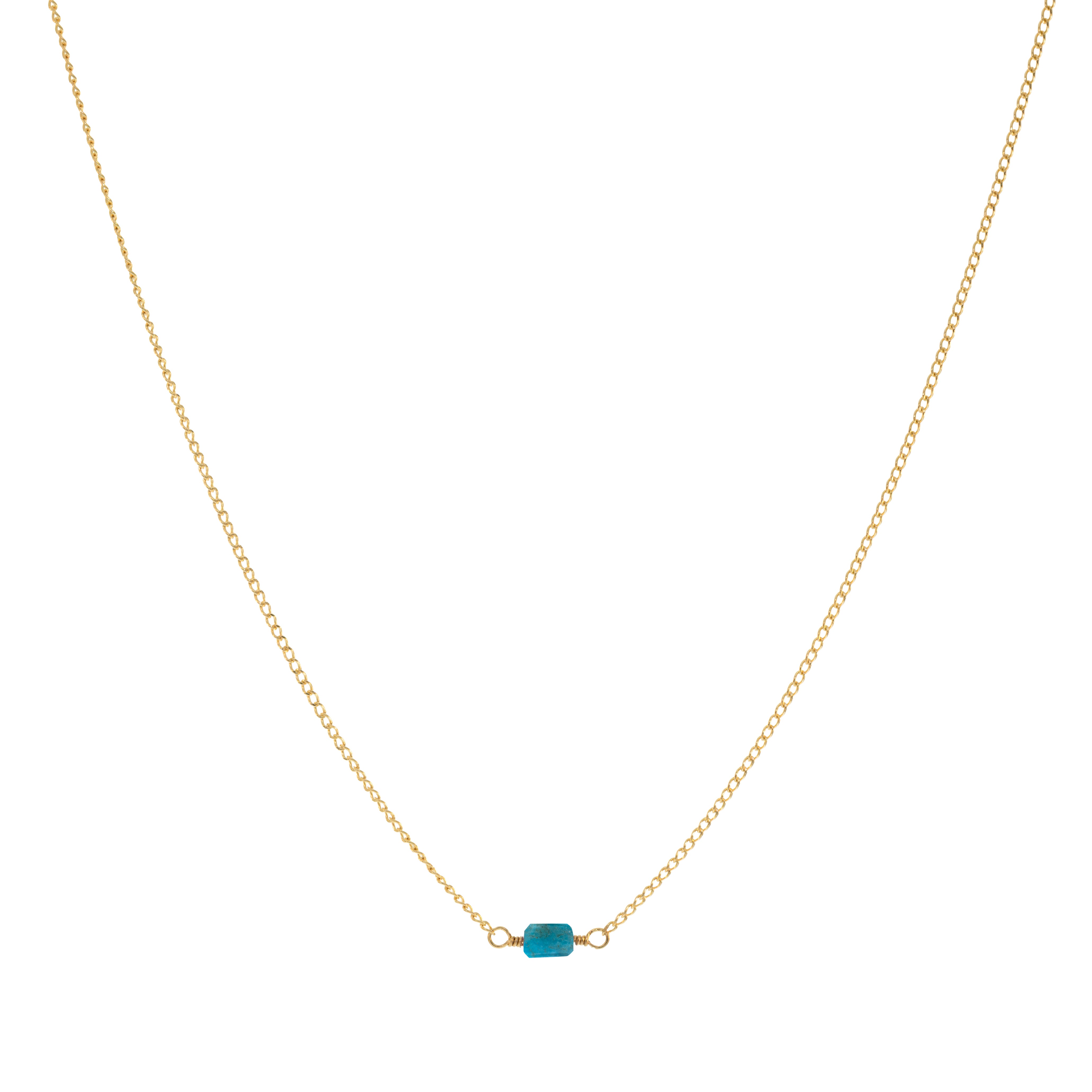 Mini Rock Necklace — Turquoise — 14K Gold-Filled