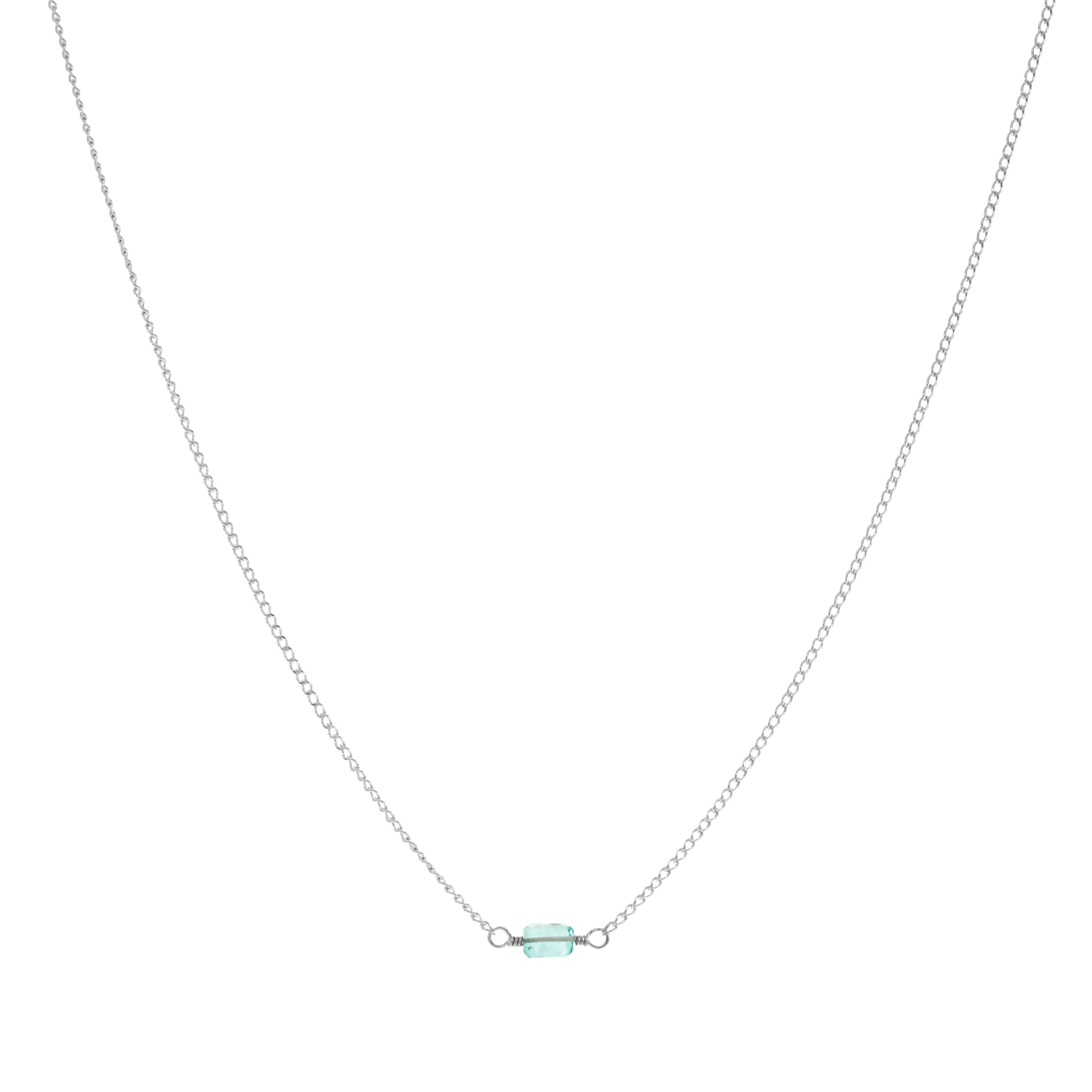 Mini Rock Necklace — Apatite — Sterling Silver