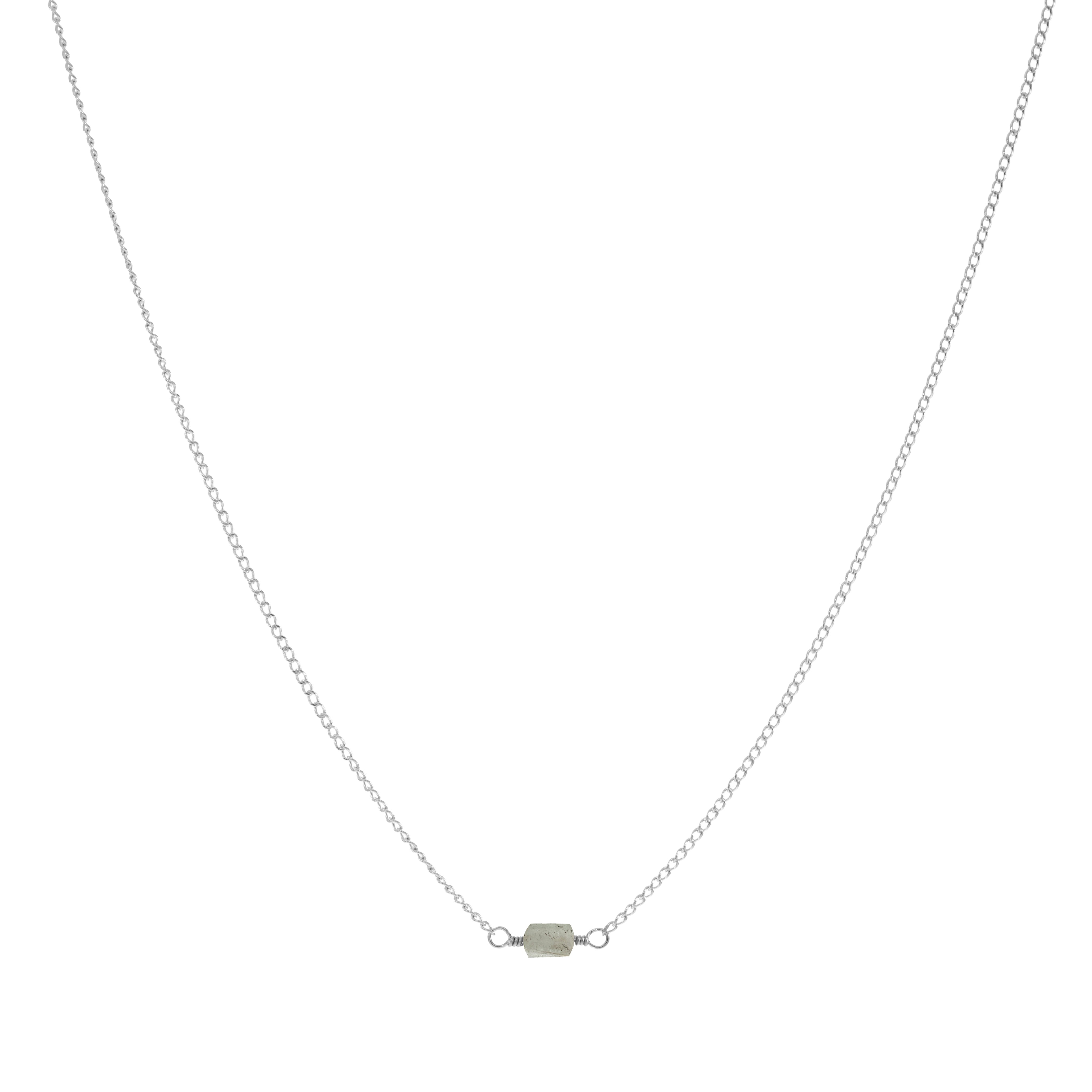 Mini Rock Necklace — Aquamarine — Sterling Silver