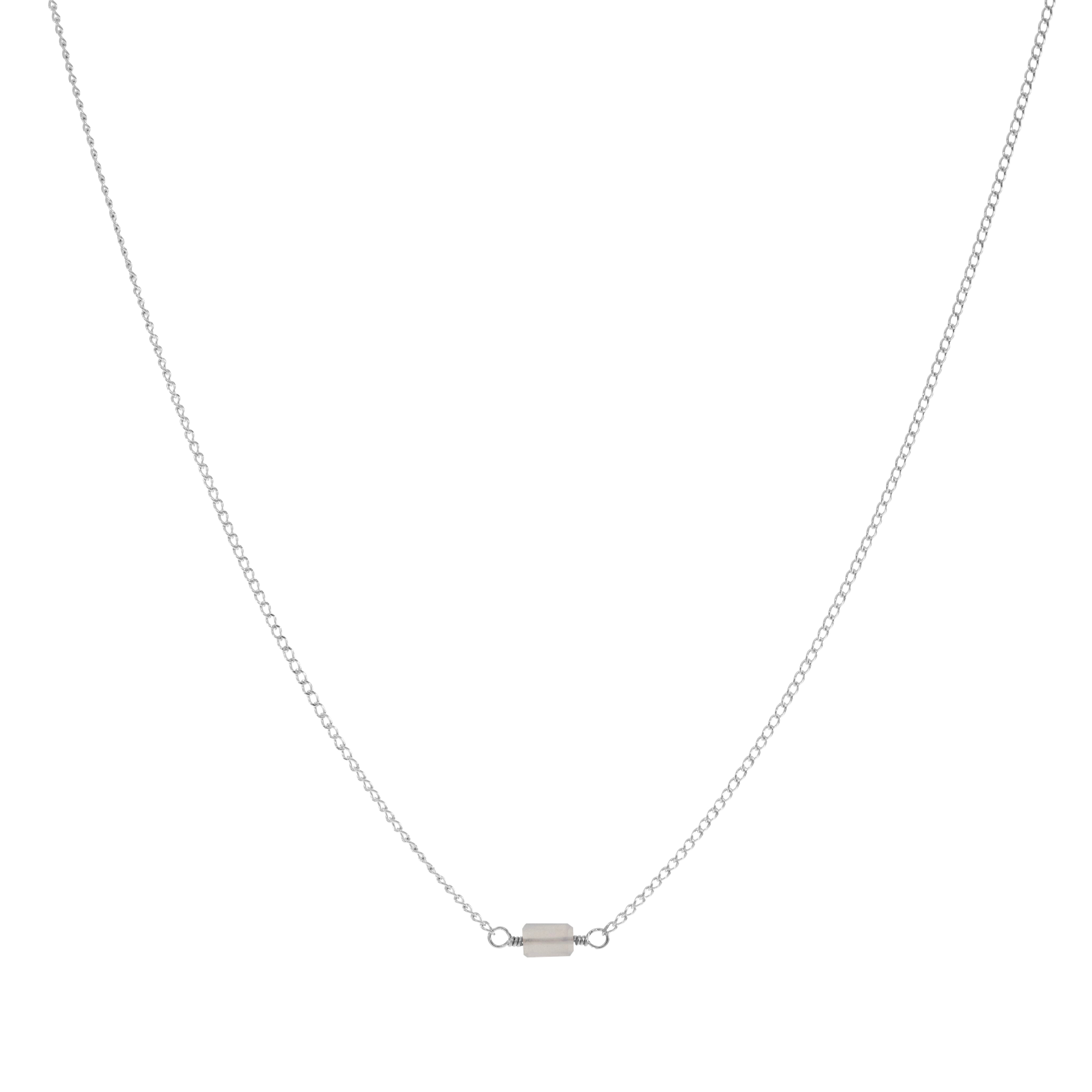 Mini Rock Necklace — Chalcedony — Sterling Silver