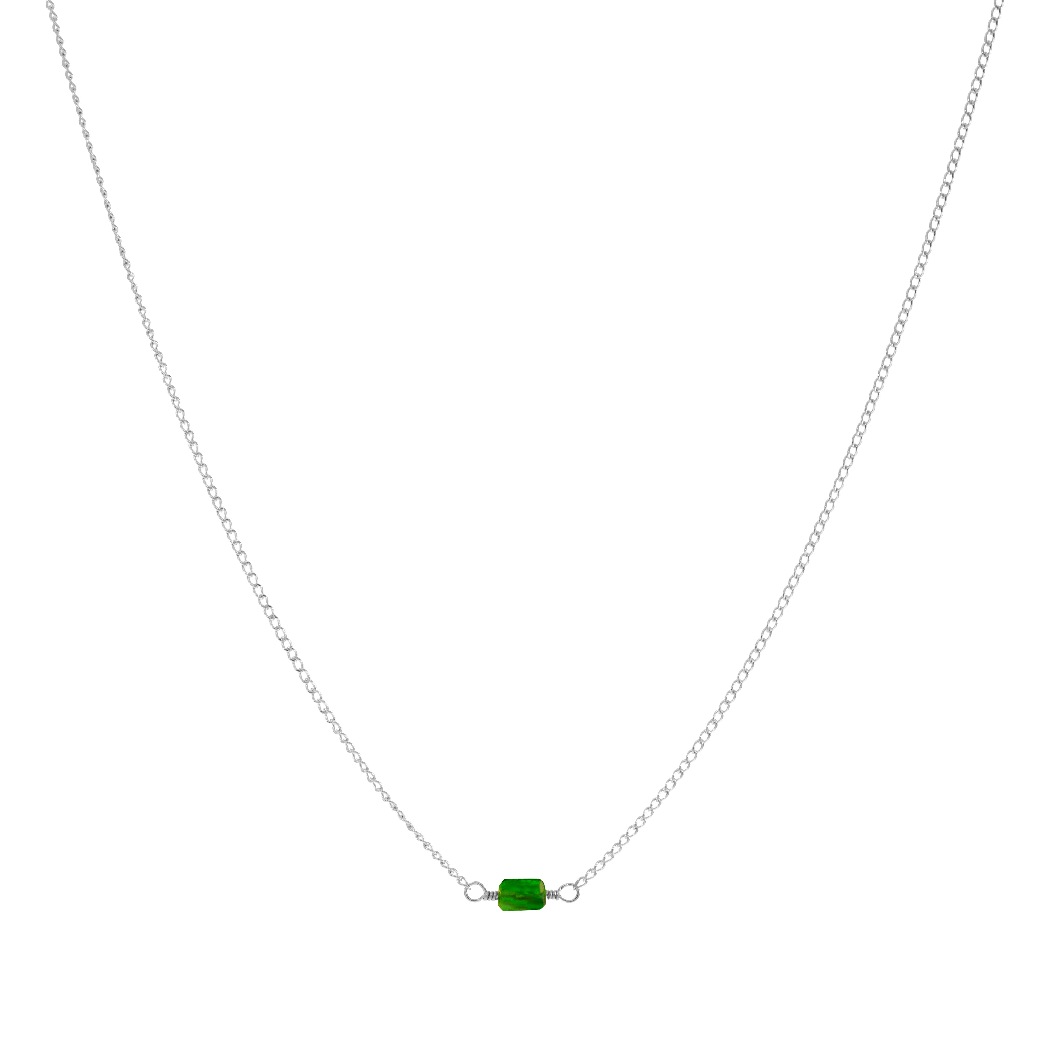 Mini Rock Necklace — Chrome Diopside — Sterling Silver