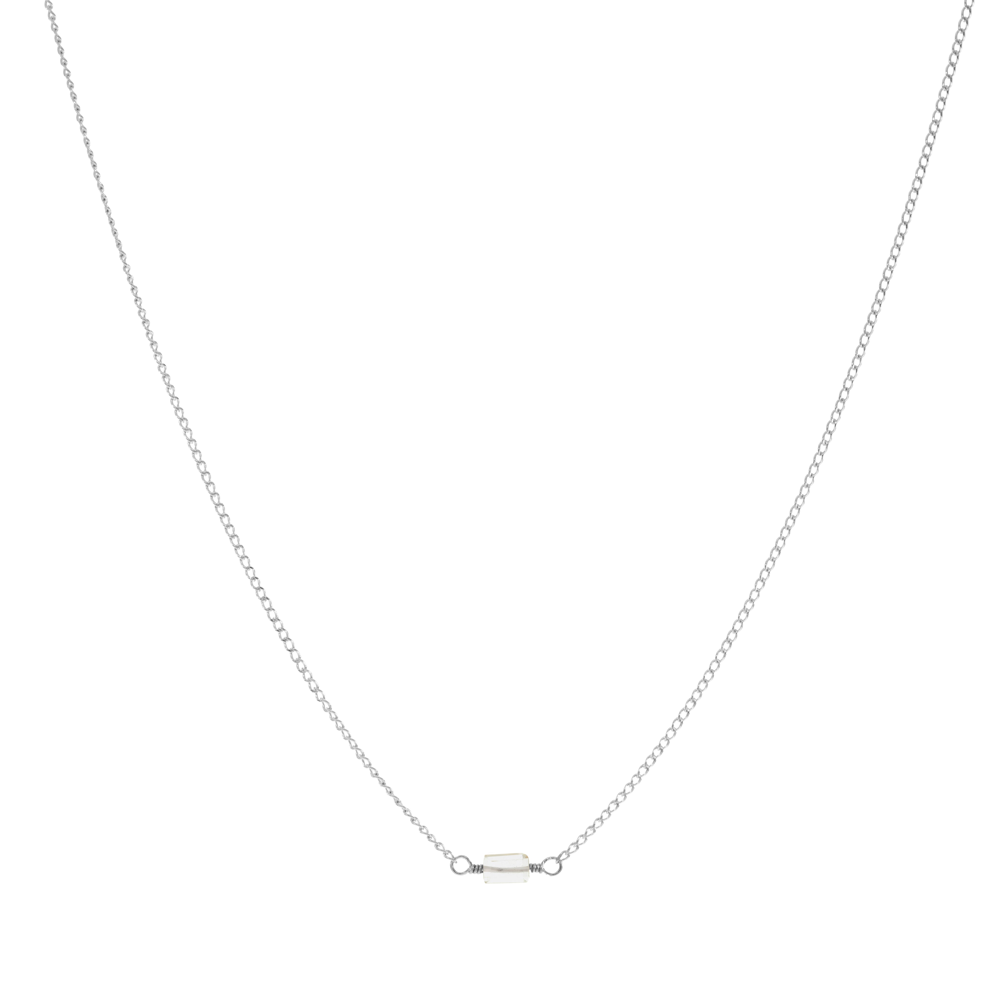 Mini Rock Necklace — Green Amethyst — Sterling Silver