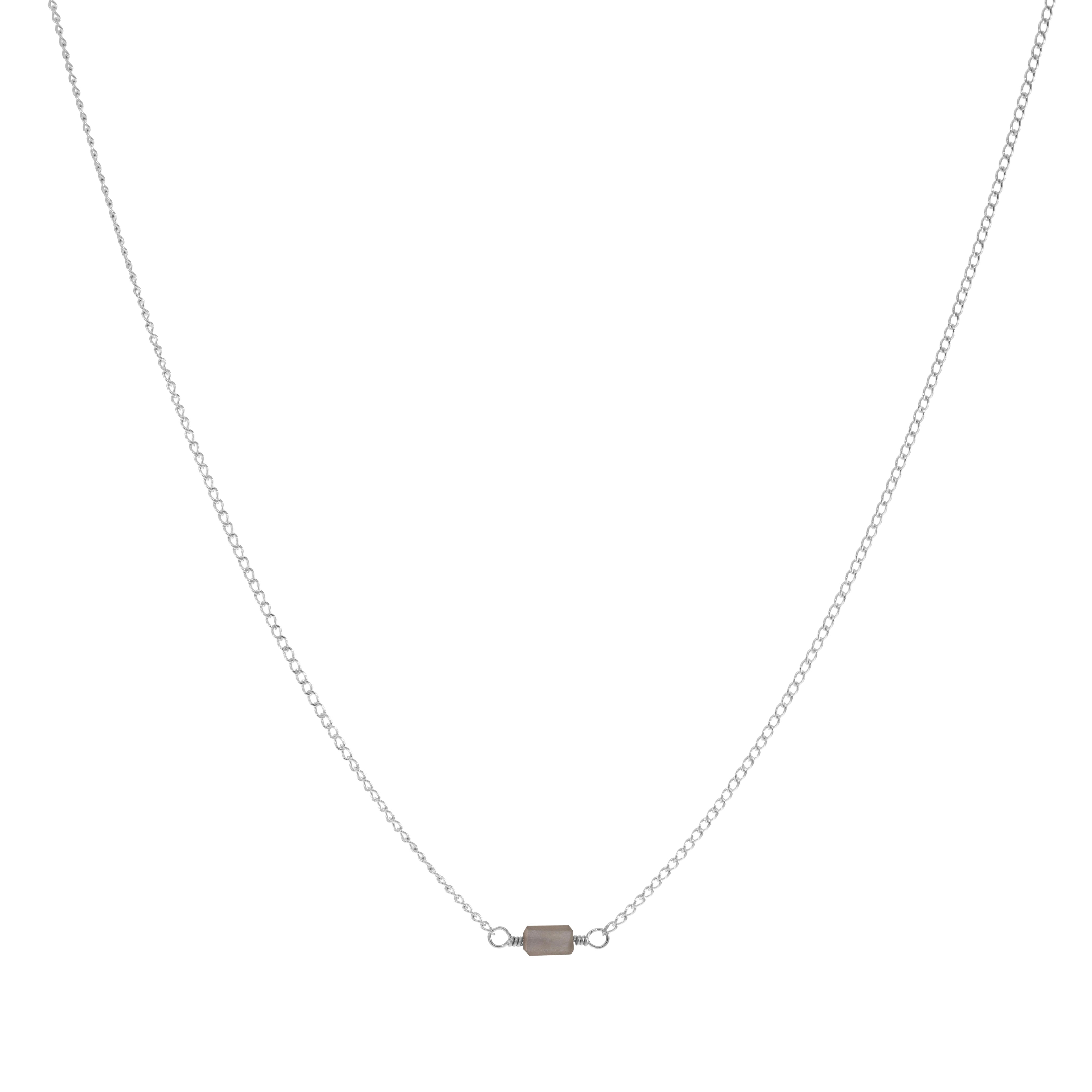Mini Rock Necklace — Grey Moonstone — Sterling Silver