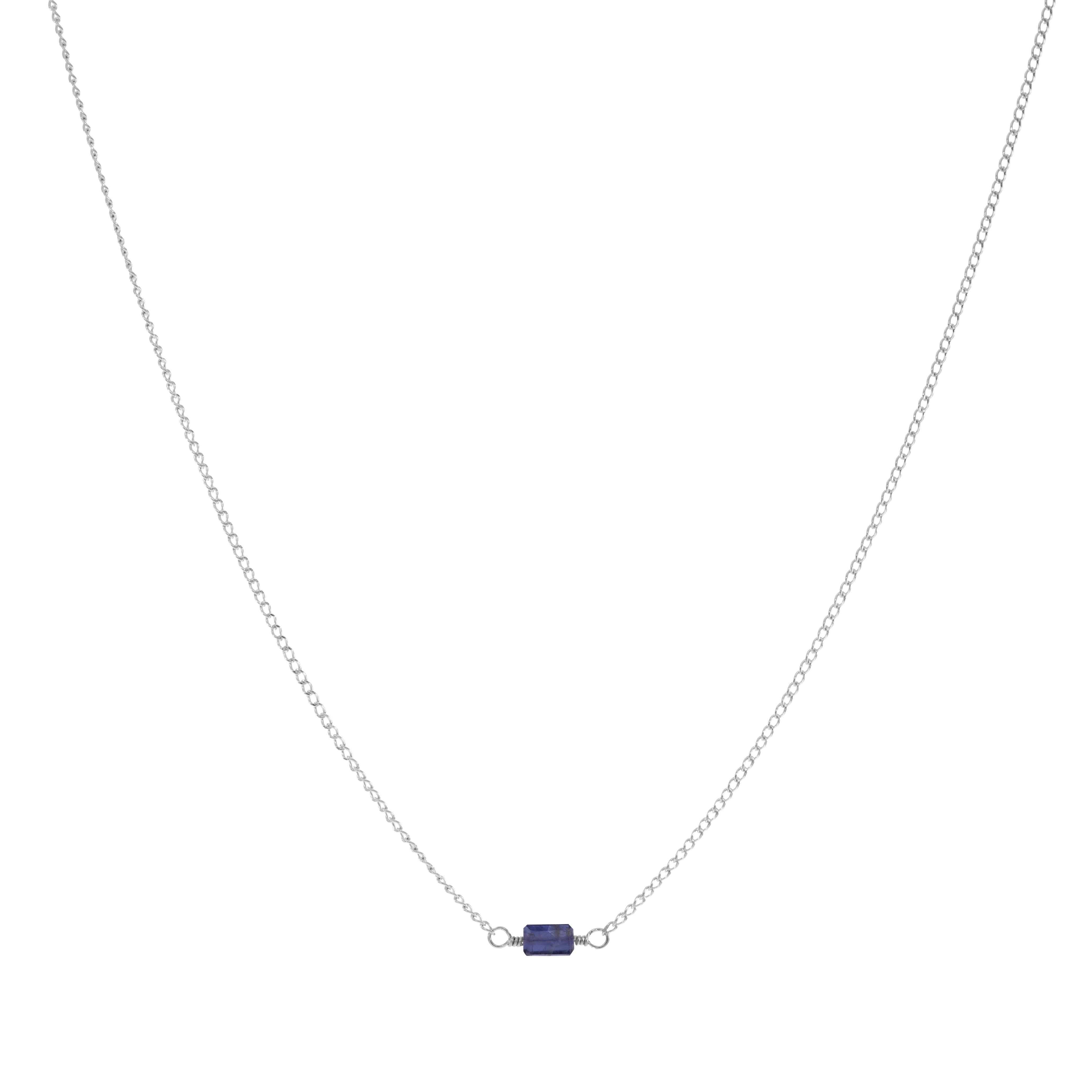 Mini Rock Necklace — Iolite — Sterling Silver