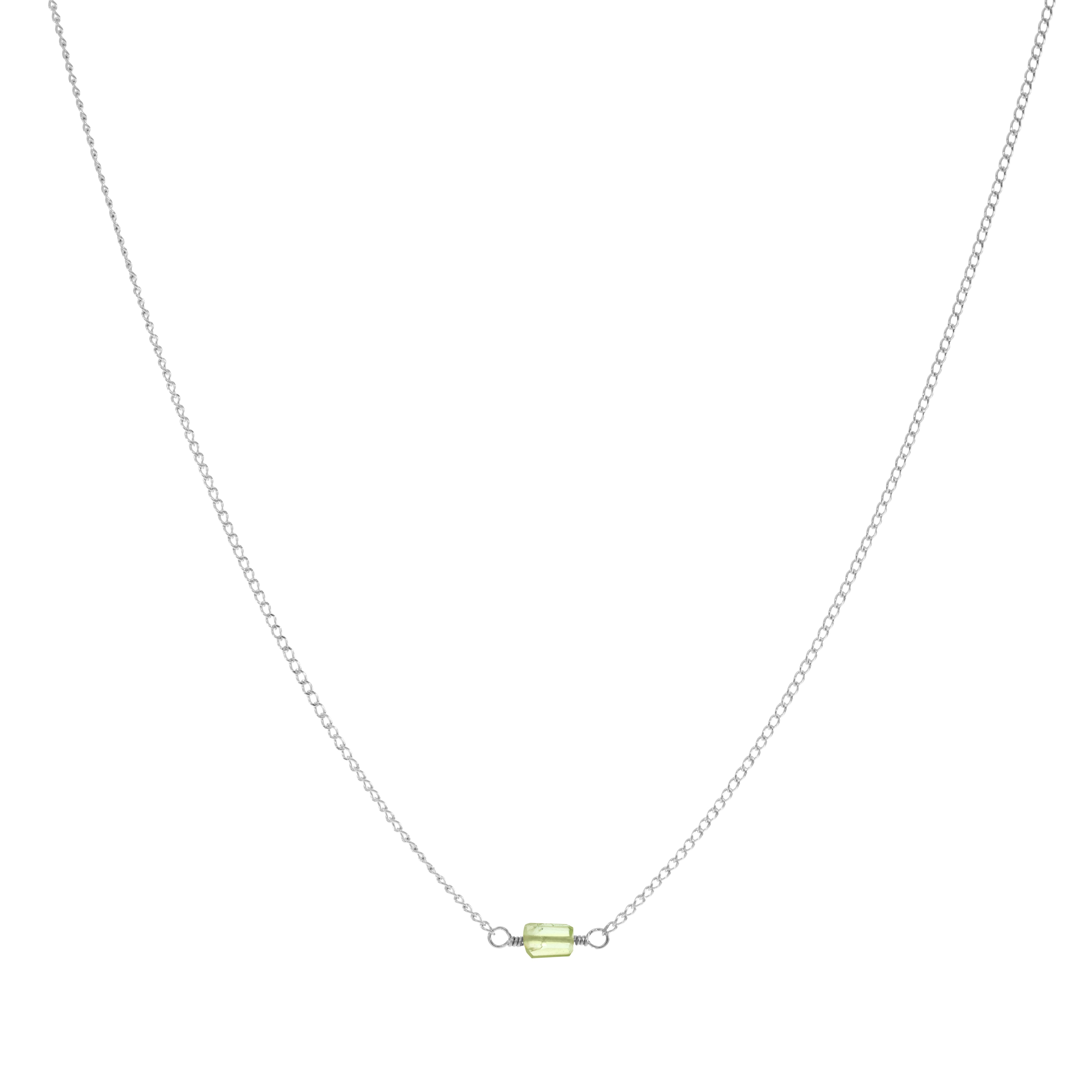 Mini Rock Necklace — Peridot — Sterling Silver