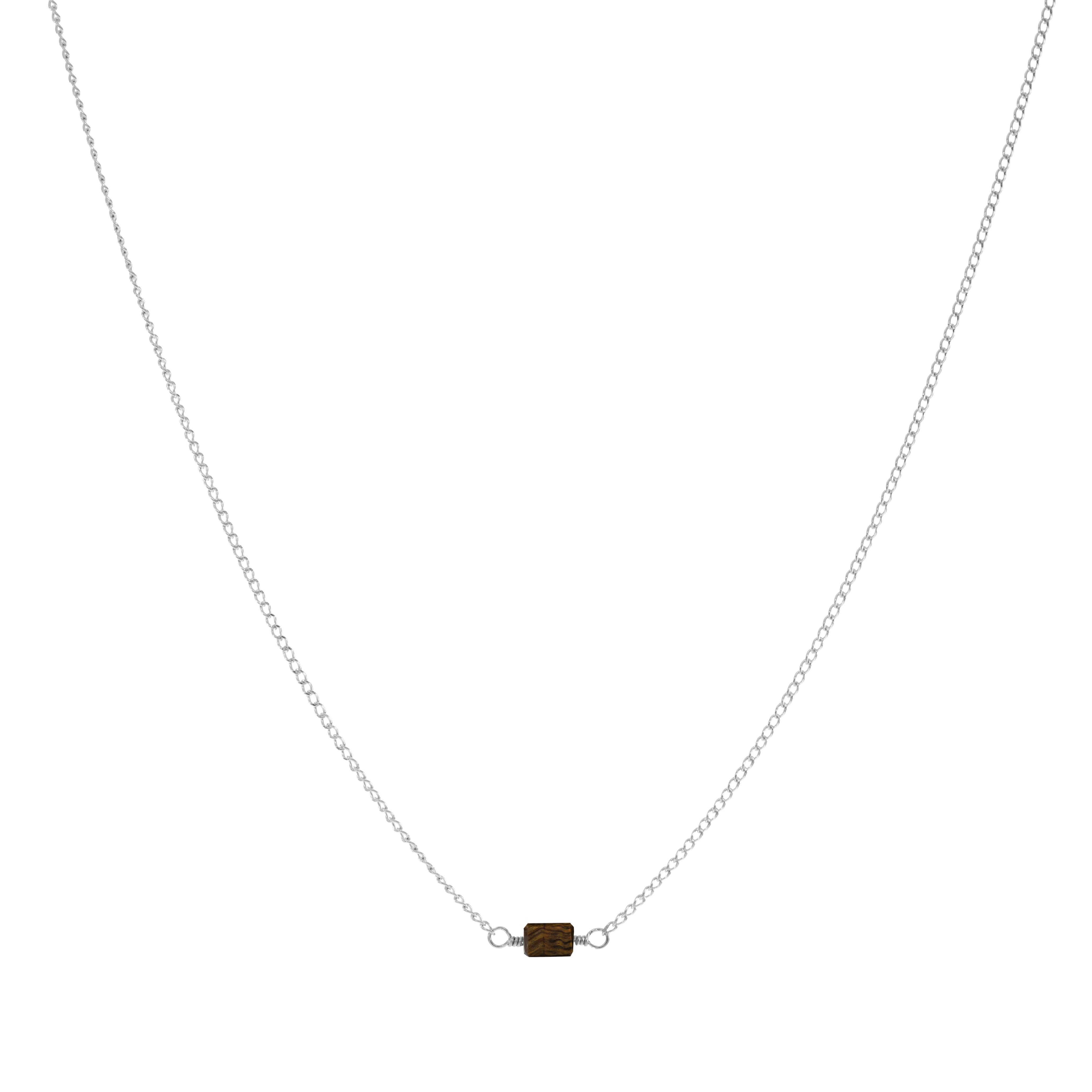 Mini Rock Necklace — Tiger's Eye — Sterling Silver