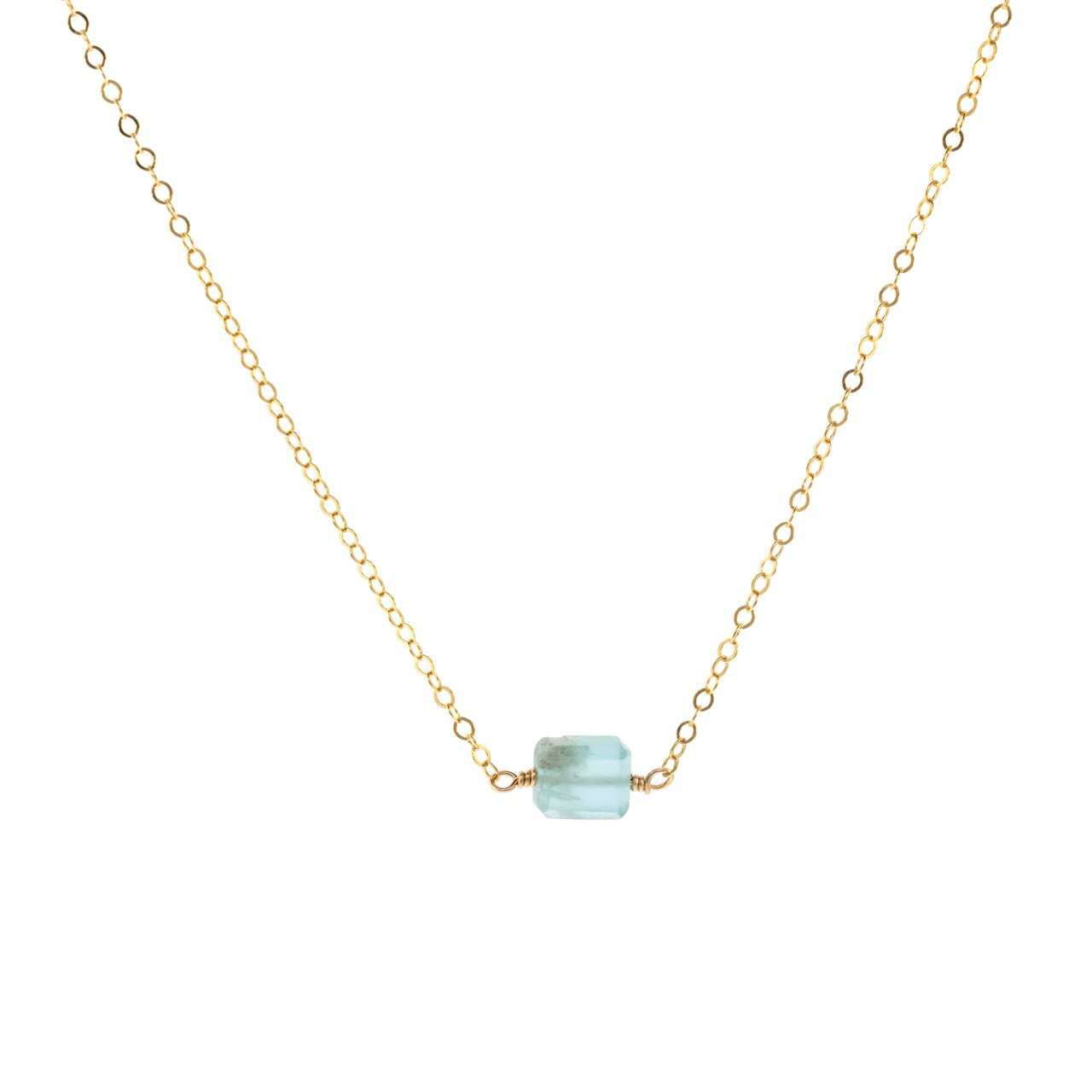 Petite Rock Necklace - Apatite - 14K Gold-Filled