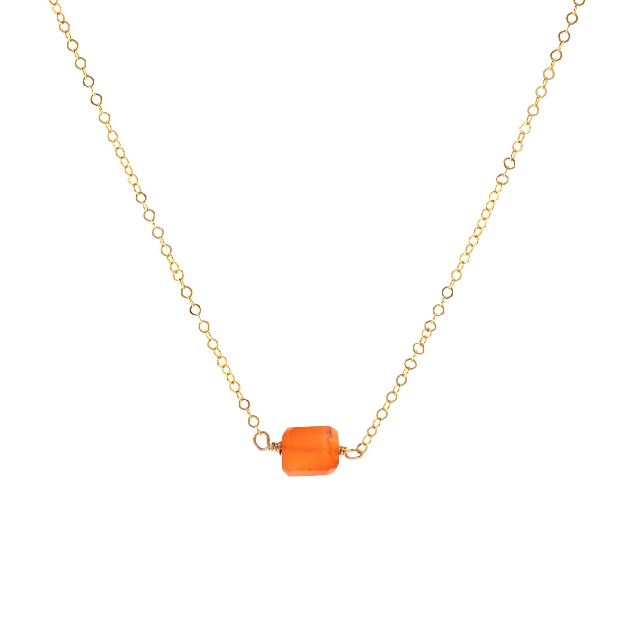 Petite Rock Necklace - Carnelian - 14K Gold-Filled