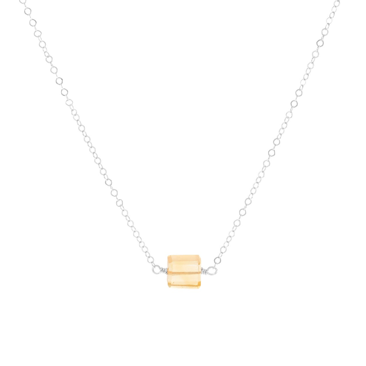 Petite Rock Necklace - Citrine - Sterling Silver