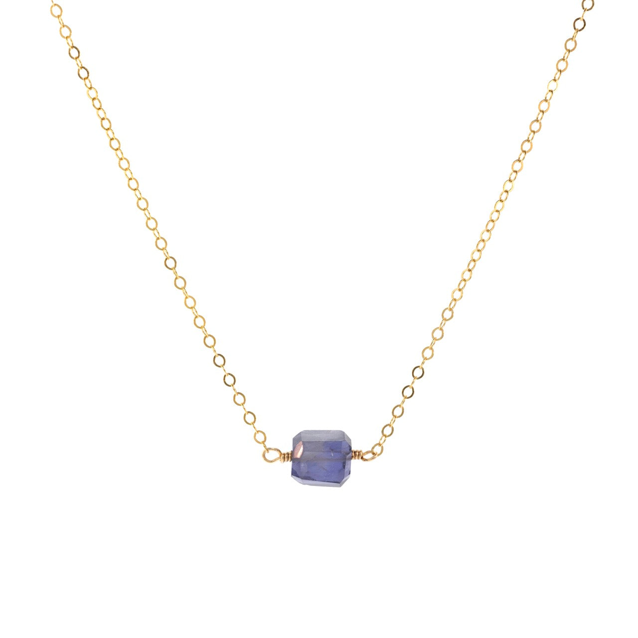 Petite Rock Necklace - Iolite - 14K Gold-Filled