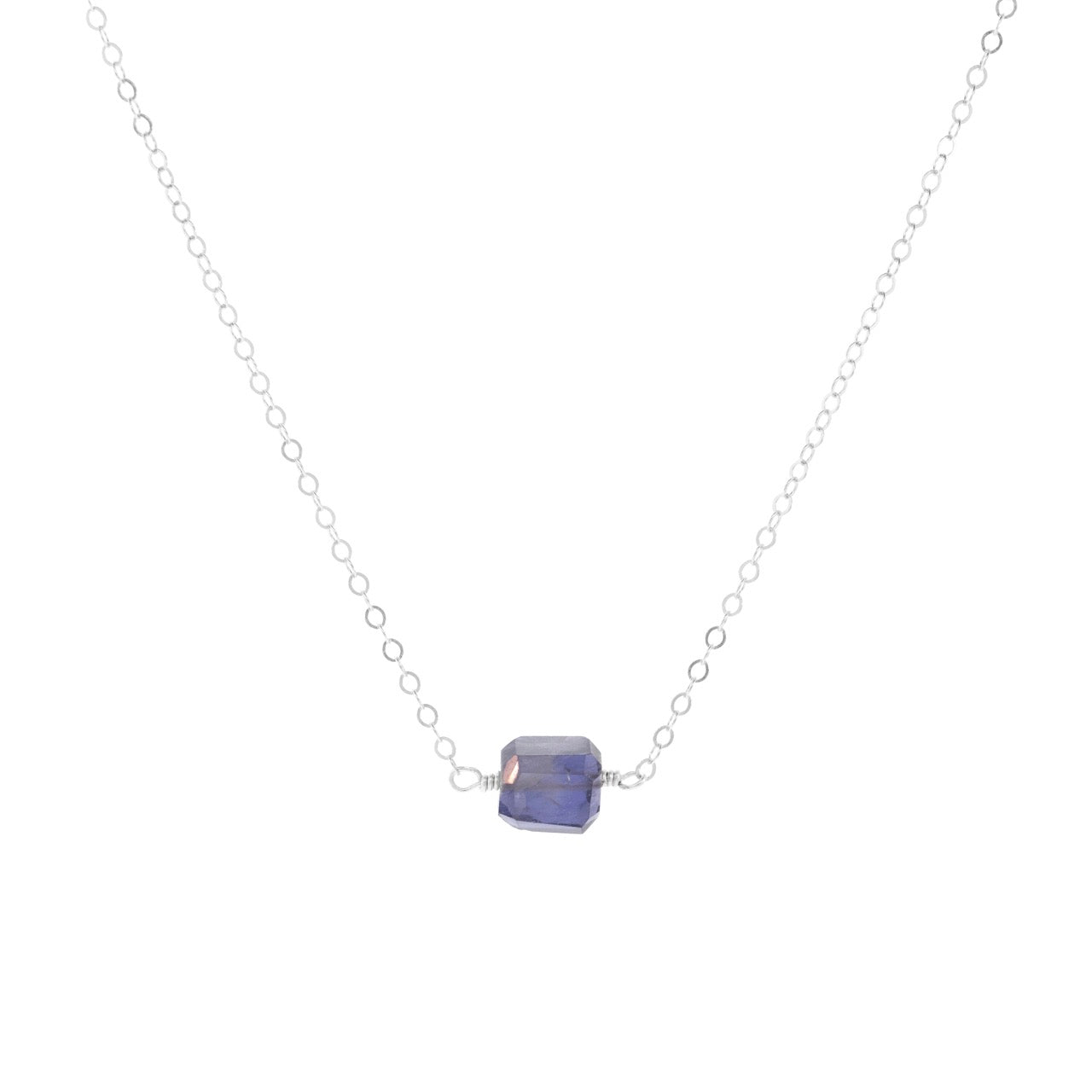 Petite Rock Necklace - Iolite - Sterling Silver