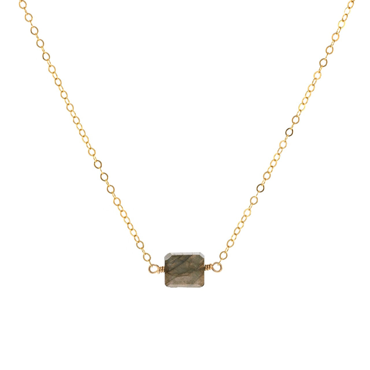 Petite Rock Necklace - Labradorite - 14K Gold-Filled
