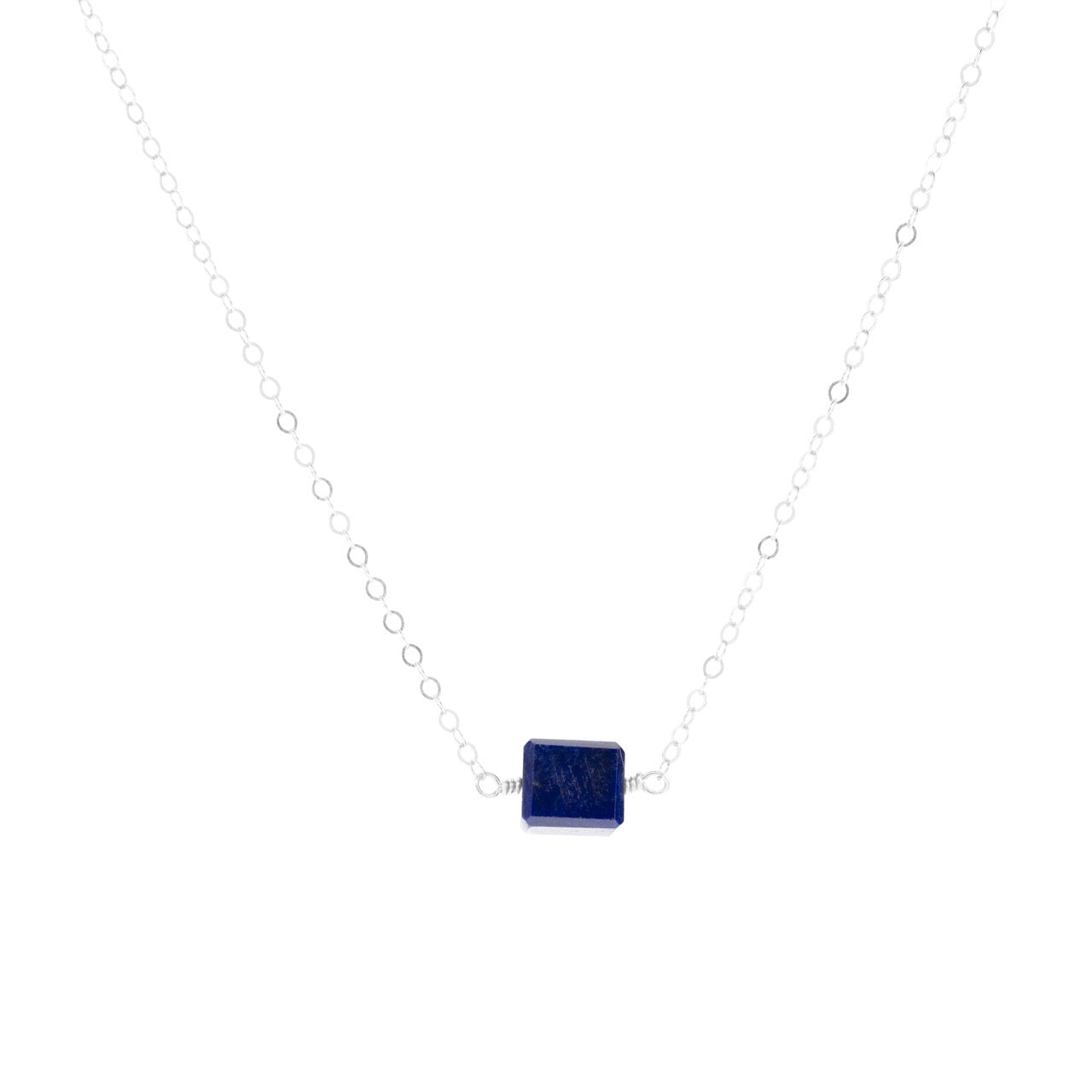 Petite Rock Necklace - Lapis - Sterling Silver