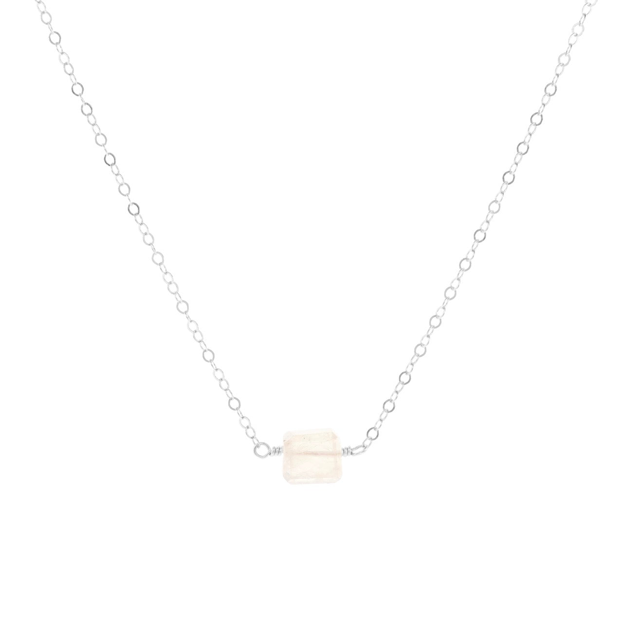 Petite Rock Necklace - Moonstone - Sterling Silver