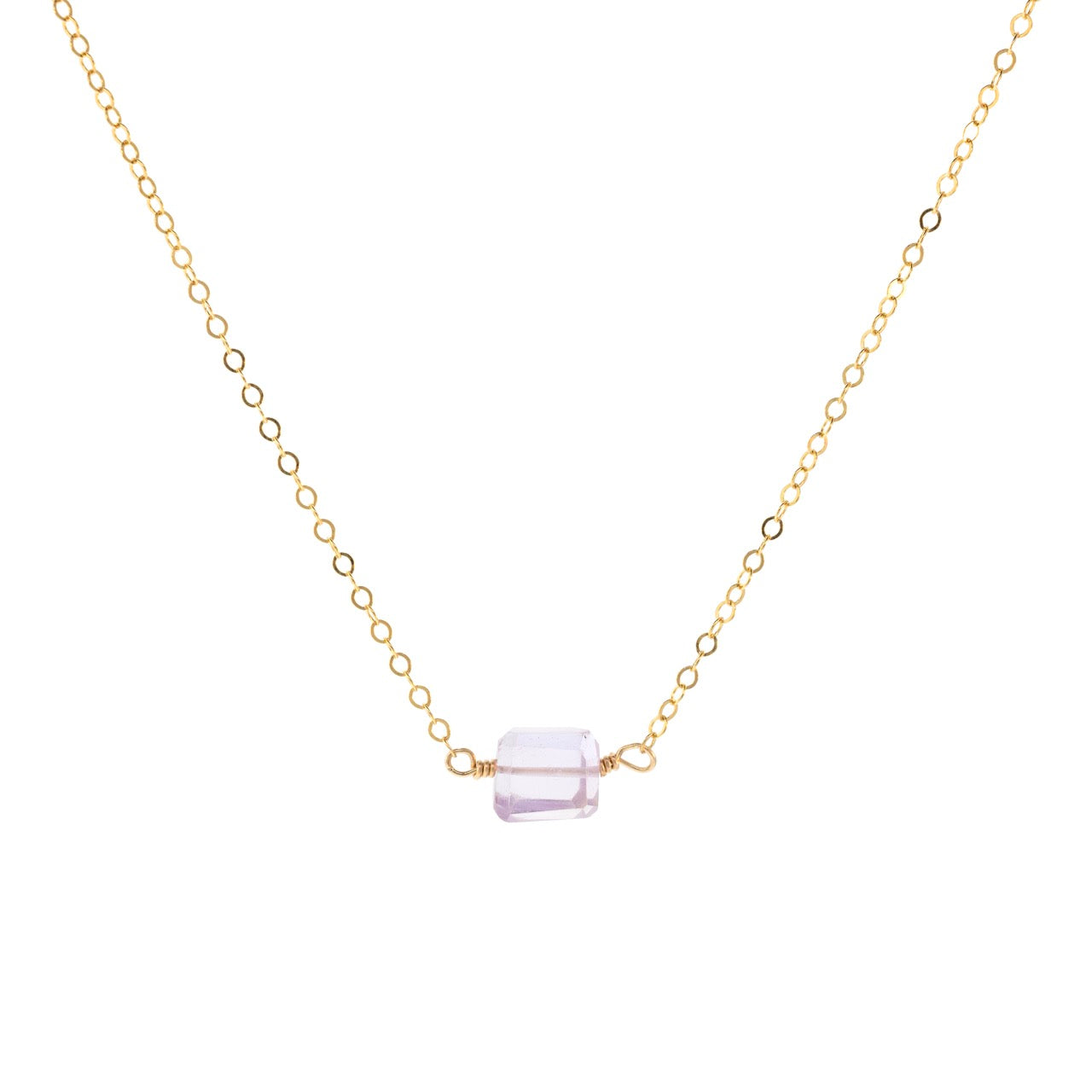 Petite Rock Necklace - Pale Amethyst - 14K Gold-Filled