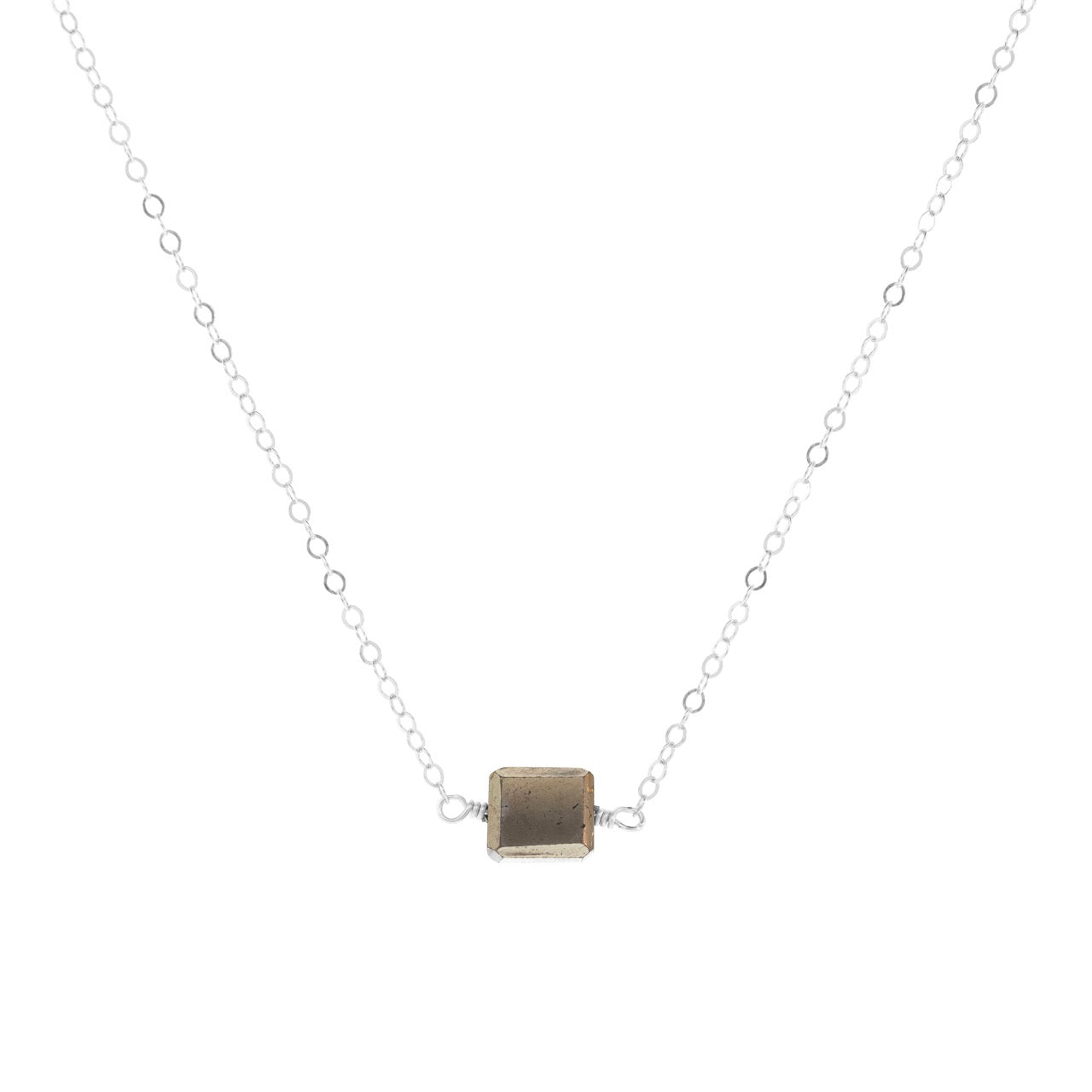 Petite Rock Necklace - Pyrite - Sterling Silver