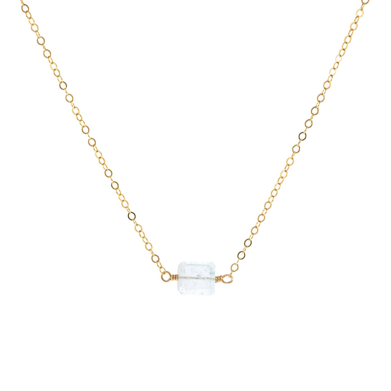 Petite Rock Necklace - Sky Blue Topaz - 14K Gold-Filled