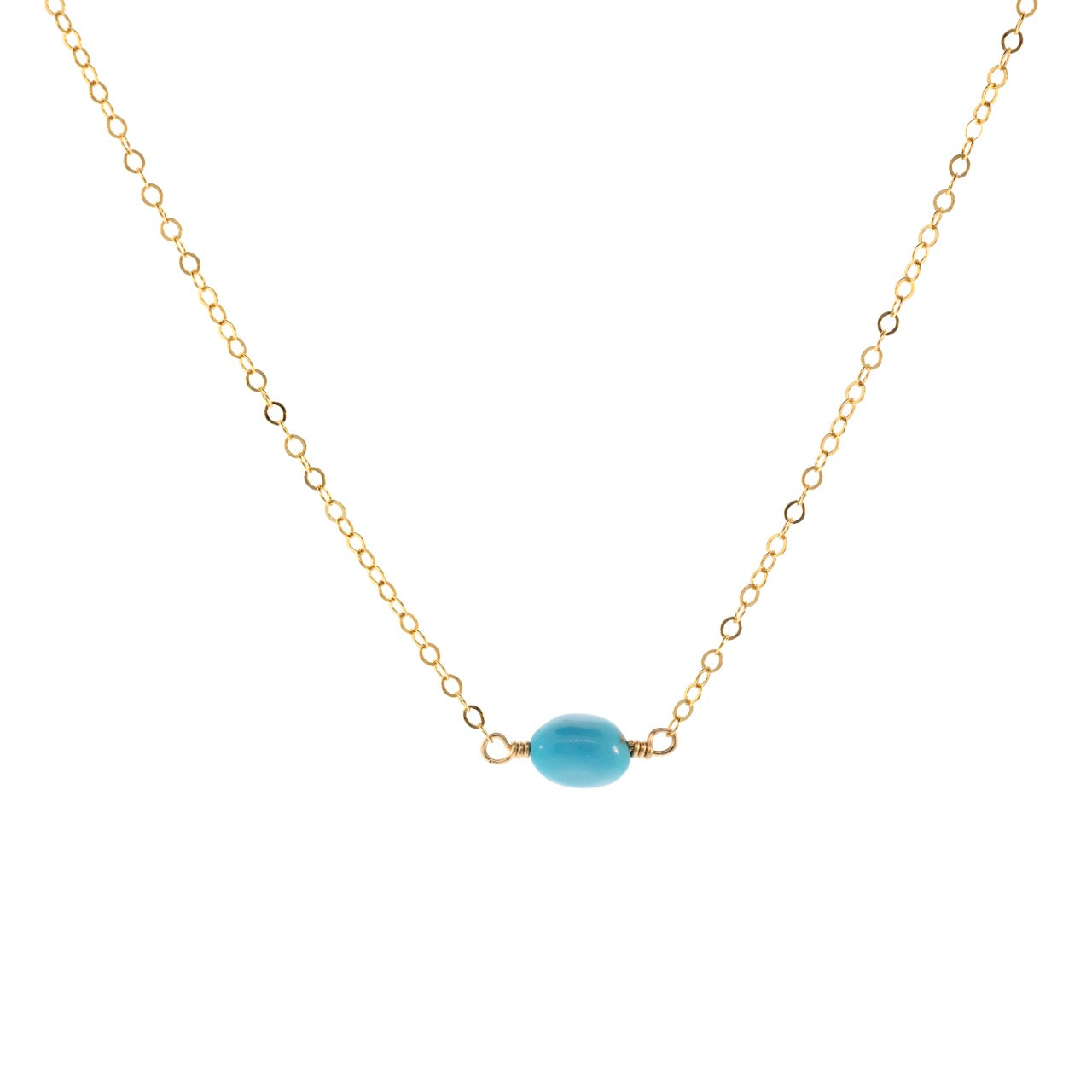 Petite Rock Necklace - Turquoise - 14K Gold-Filled