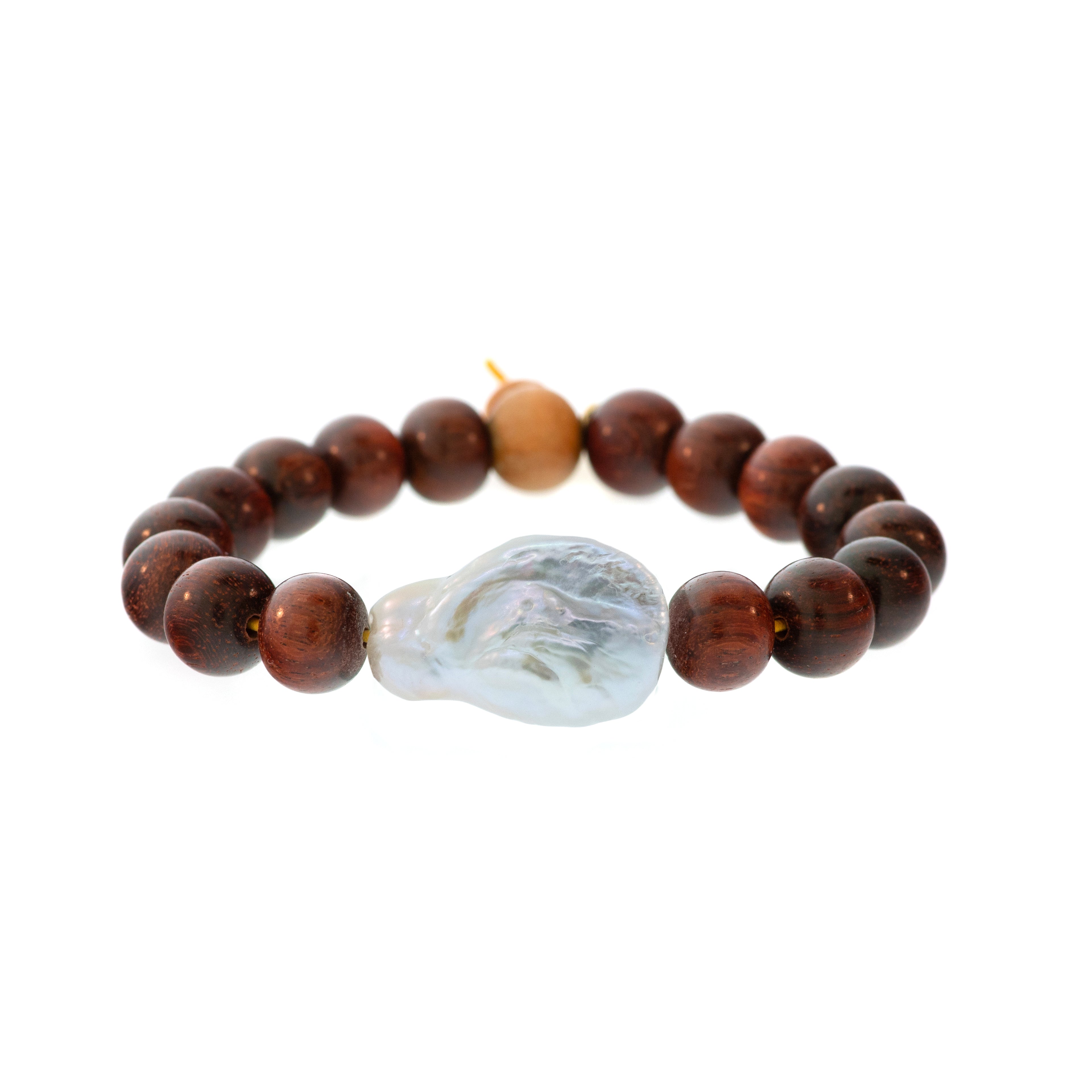 Rockstar Redwood Bead Bracelet