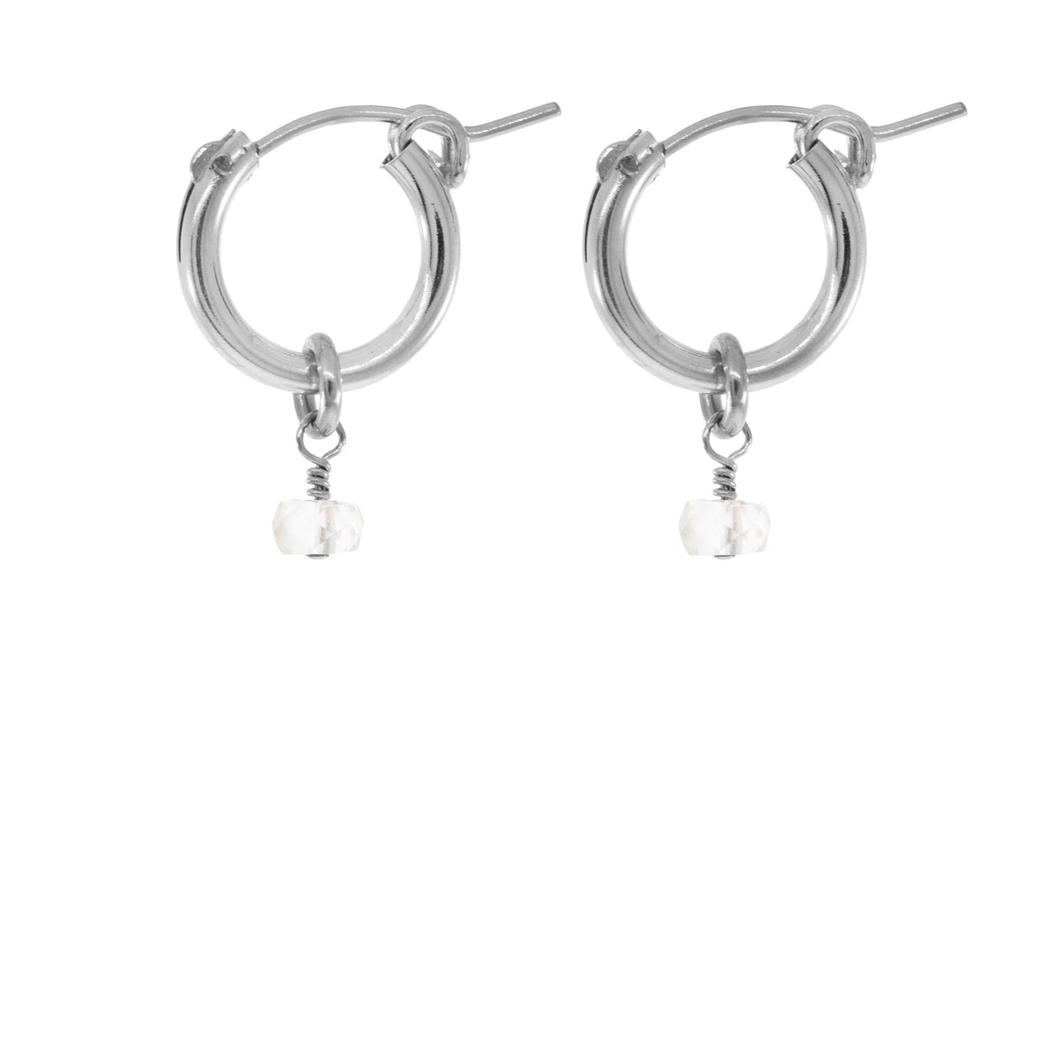 Mini Hoops with Rondelle Charms