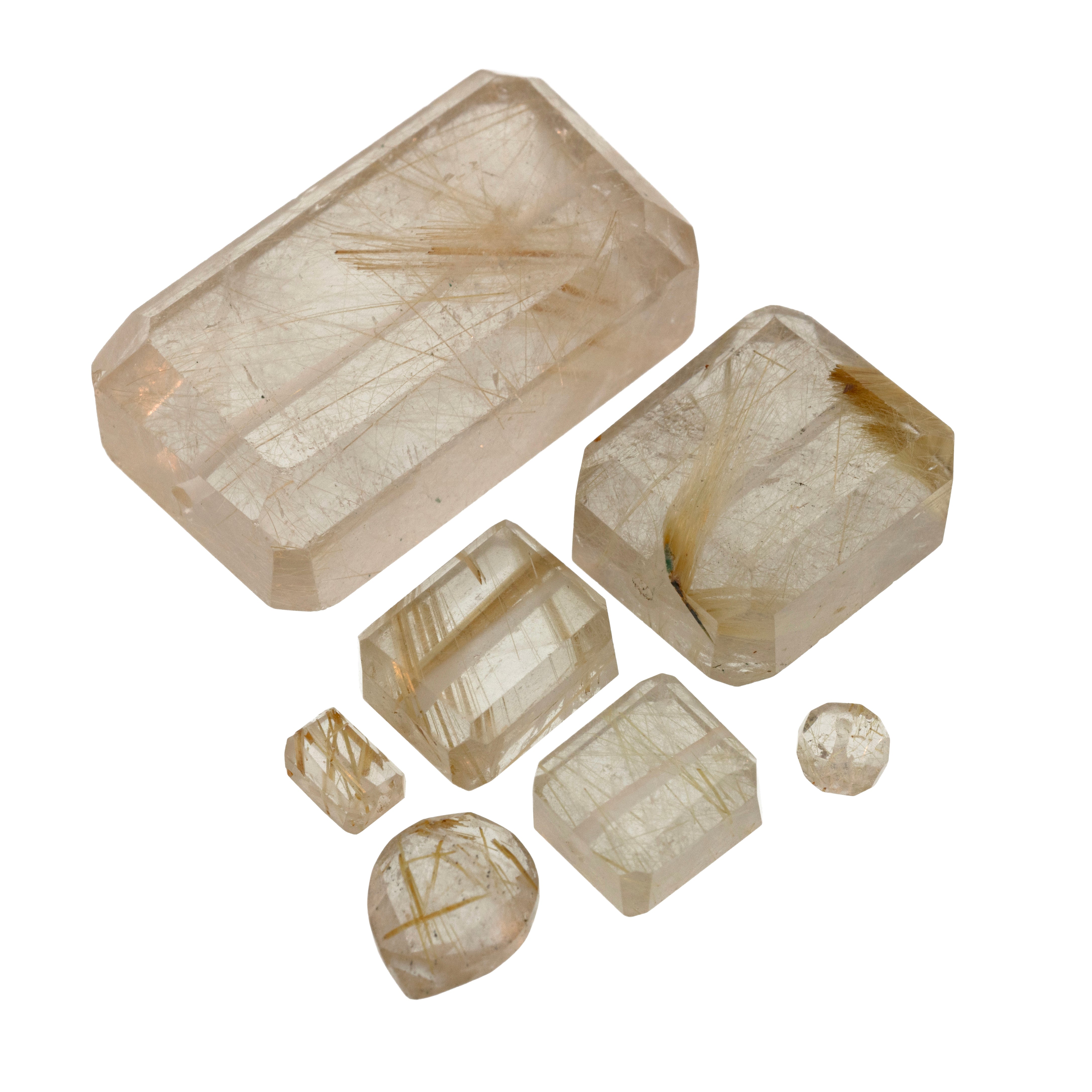 Rutilated Quartz gemstone cluster