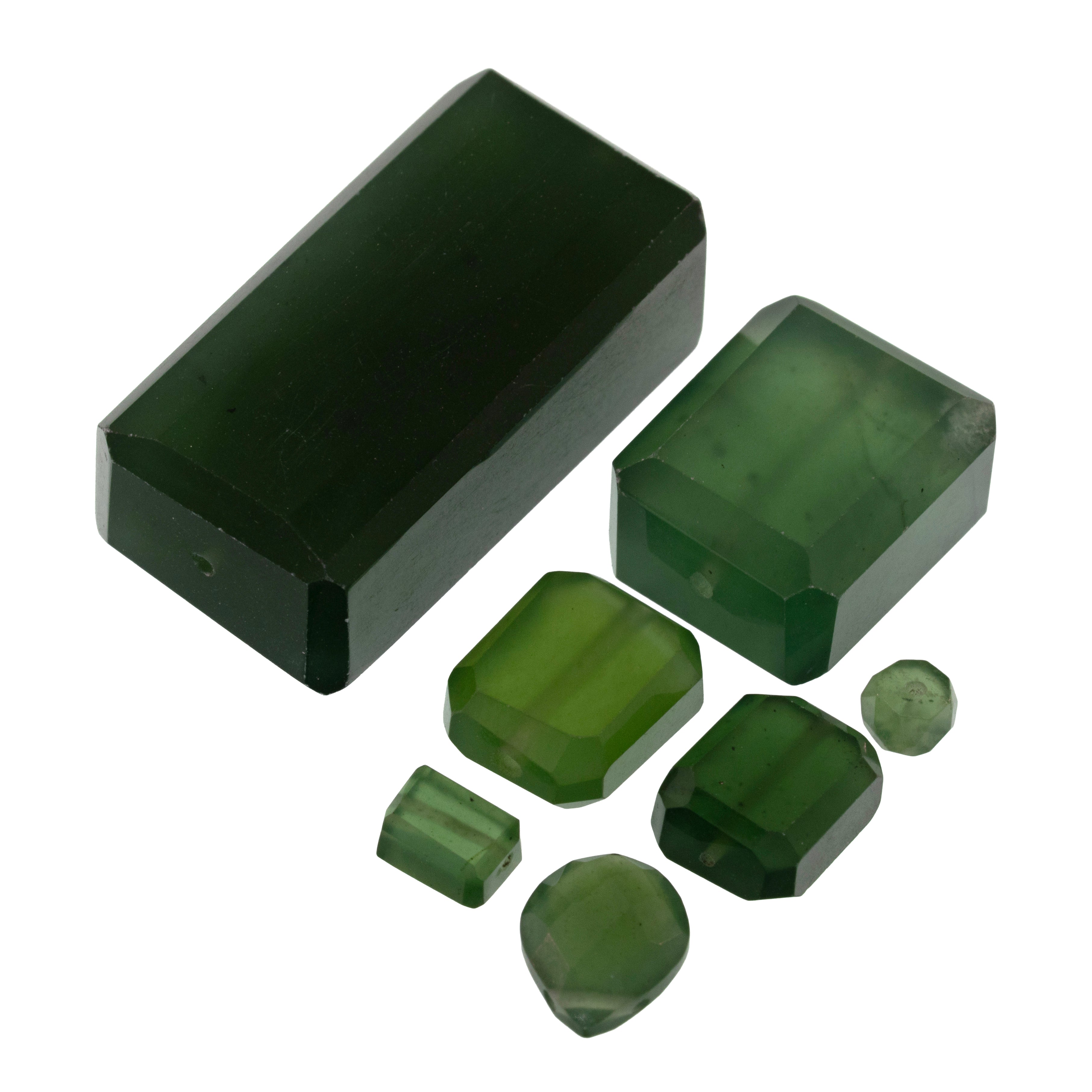 Serpentine gemstone cluster