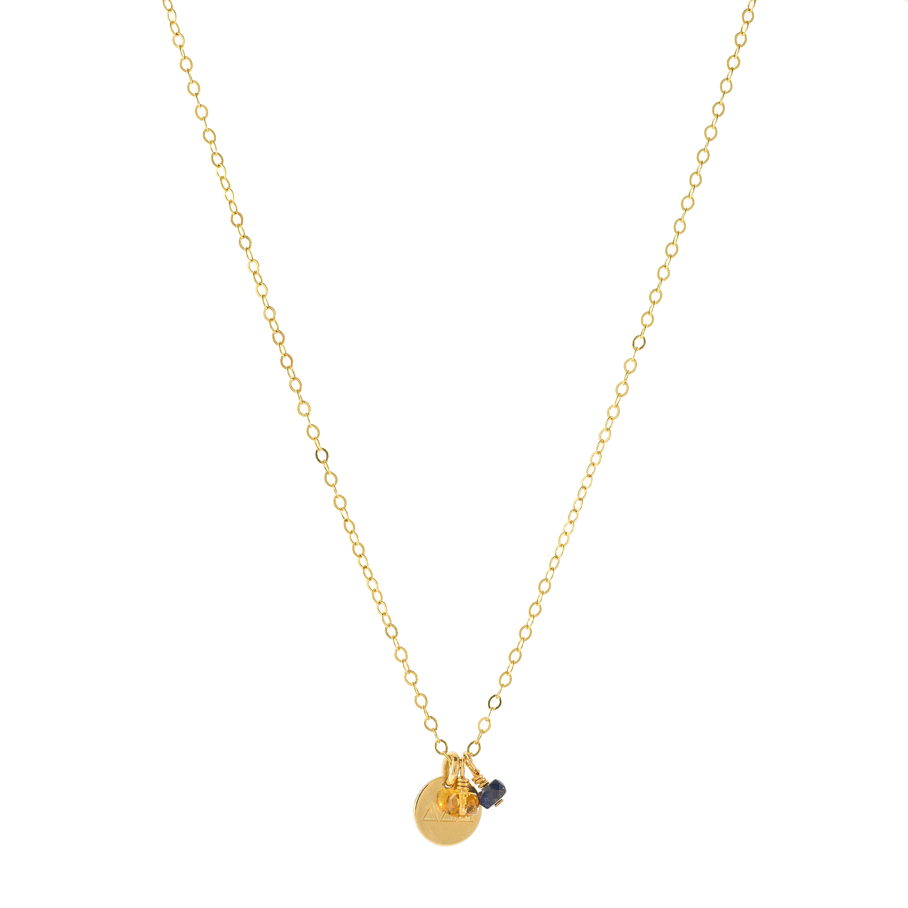 Sorority Charm Necklace — Delta Delta Delta — Add Gemstones