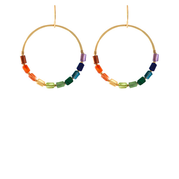 Rainbow circle deals earrings