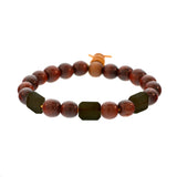 Raj Rock 3-Stone Redwood Bracelet