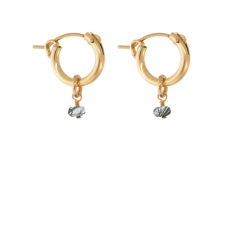 Mini Hoops with Rondelle Charms