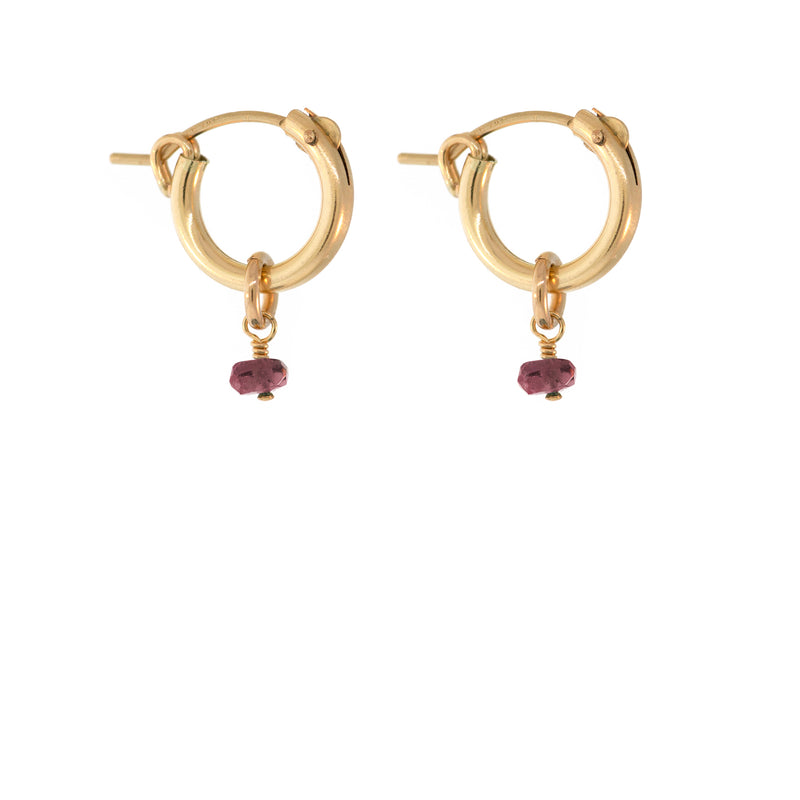 Mini Hoops with Rondelle Charms