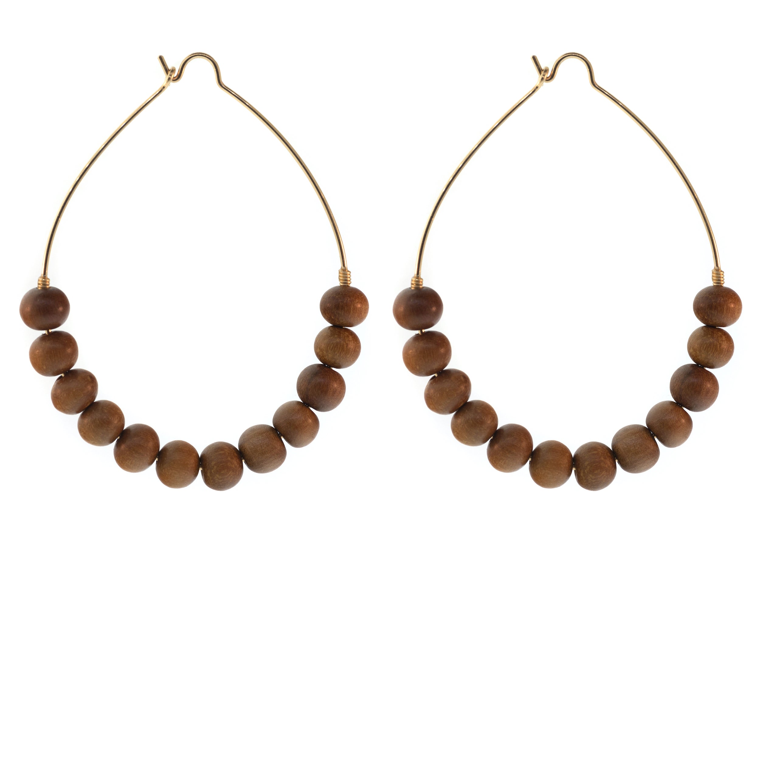 Teardrop Sandalwood Hoops
