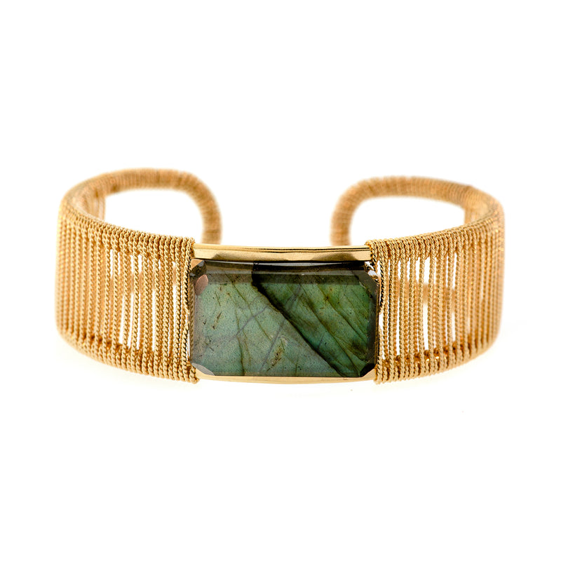 Rockstar 1-Stone Horizontal Twist Wrapped Cuff