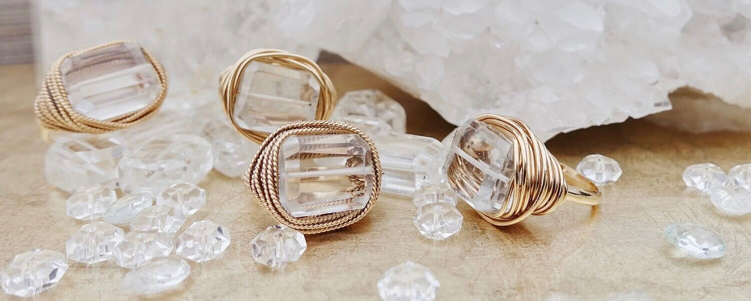 April Birthstones: White Topaz and Herkimer Diamond