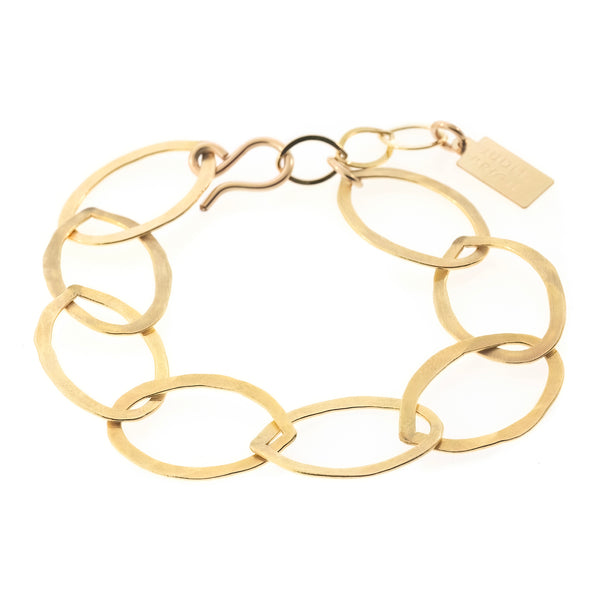 Hammered Oval Chain Bracelet