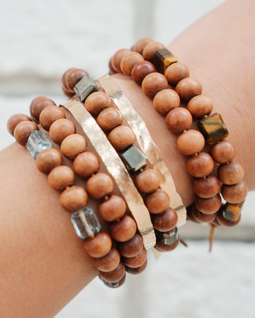 5-Stone Petite Rock Sandalwood Bracelet