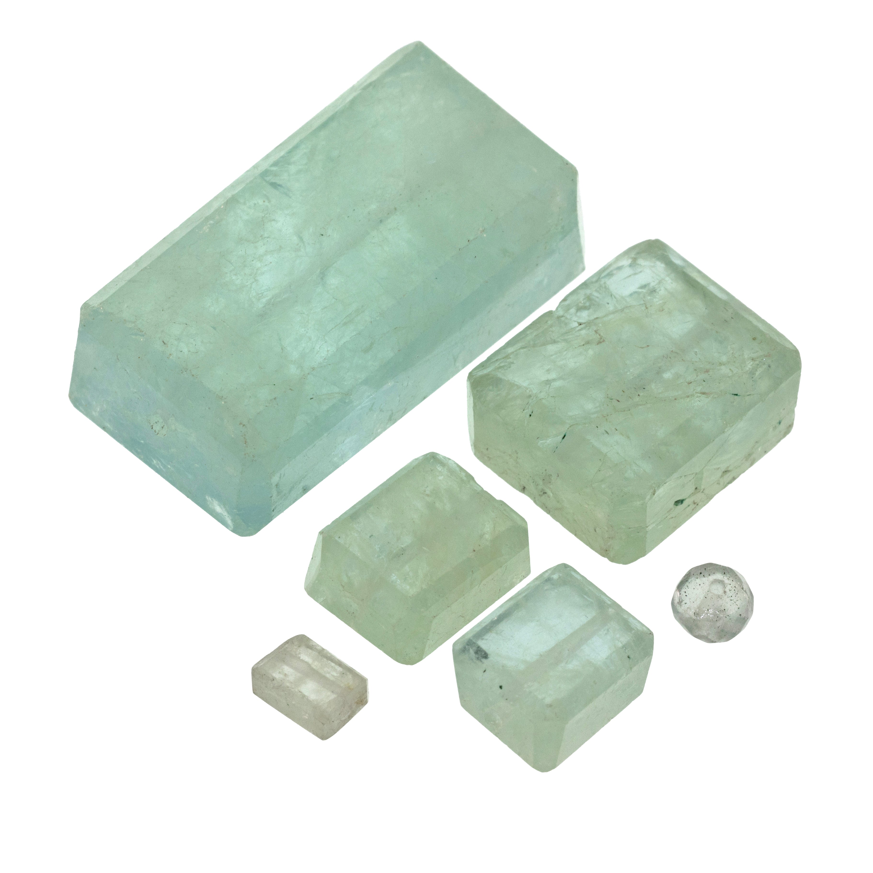 Aquamarine gemstone cluster