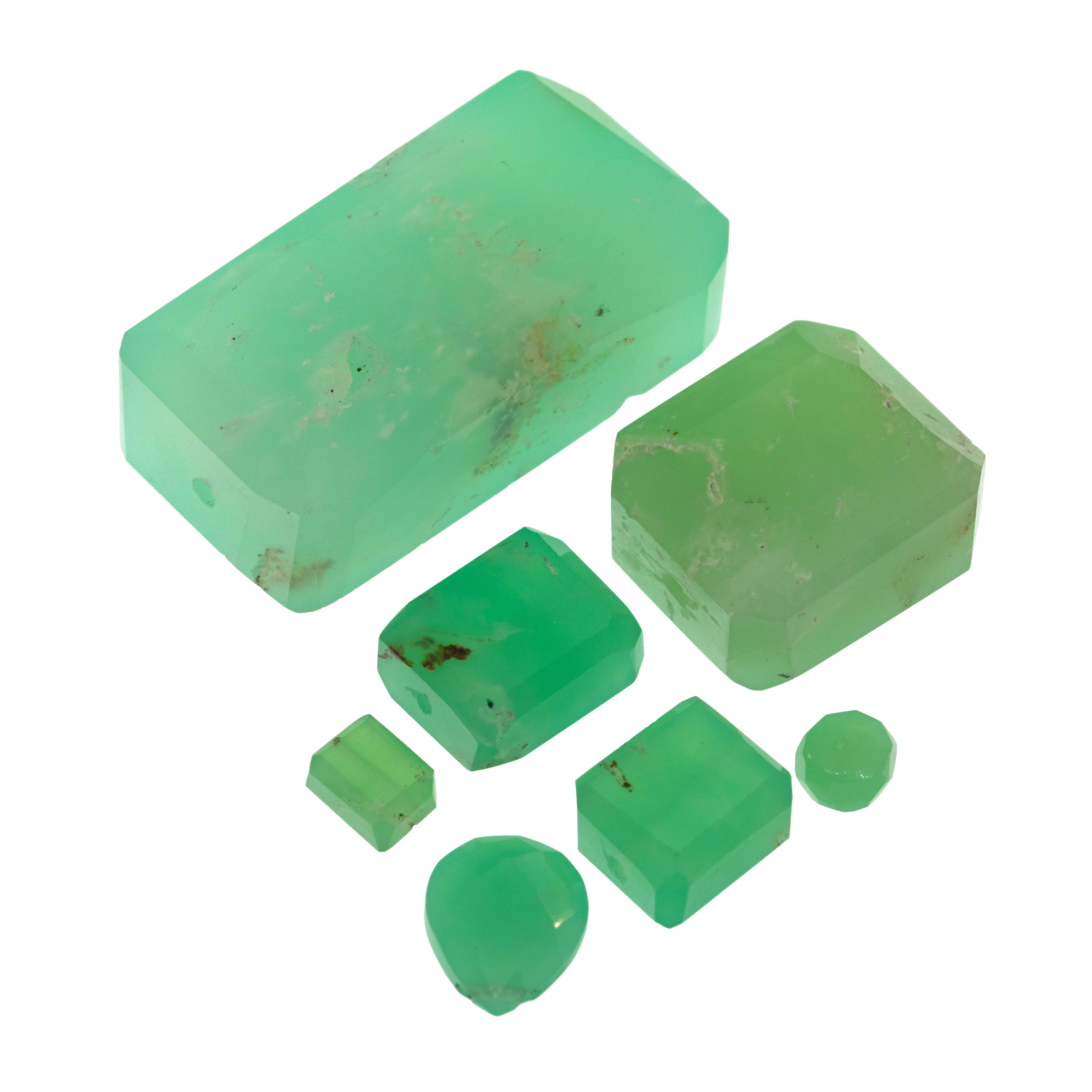 Chrysoprase gemstone cluster