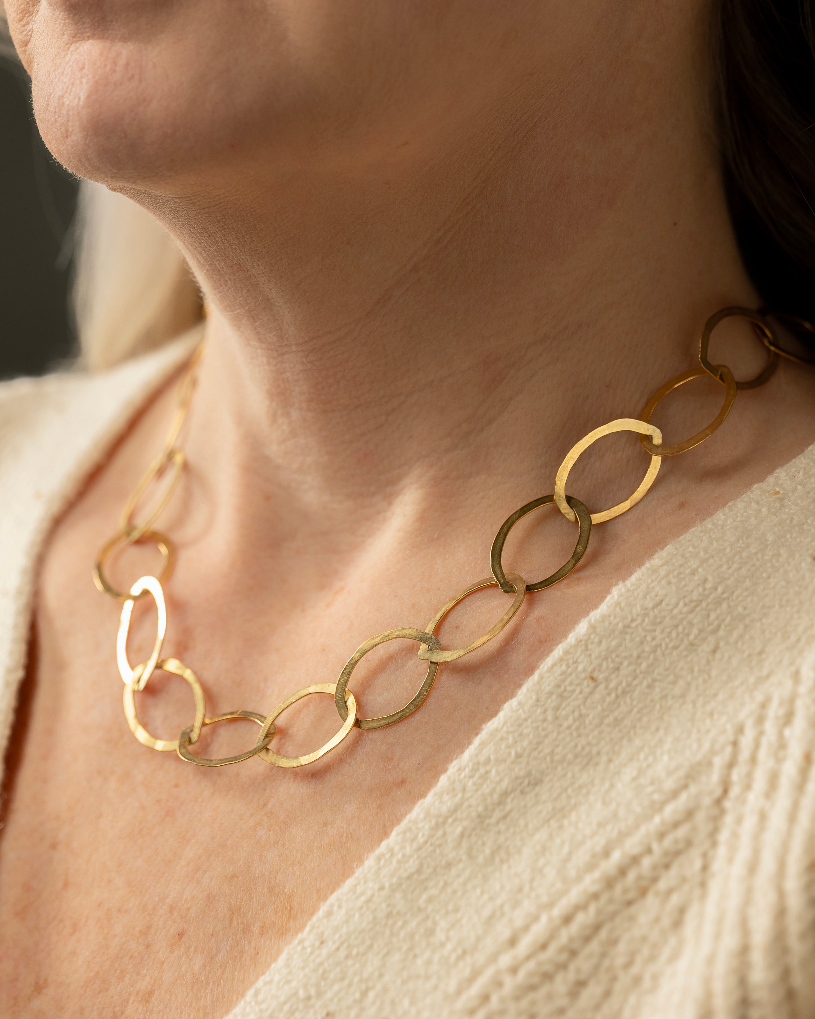 Hammered Oval Chain Necklace | Judith Bright Jewelry