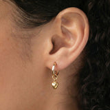Mini Hoops with Heart Charms