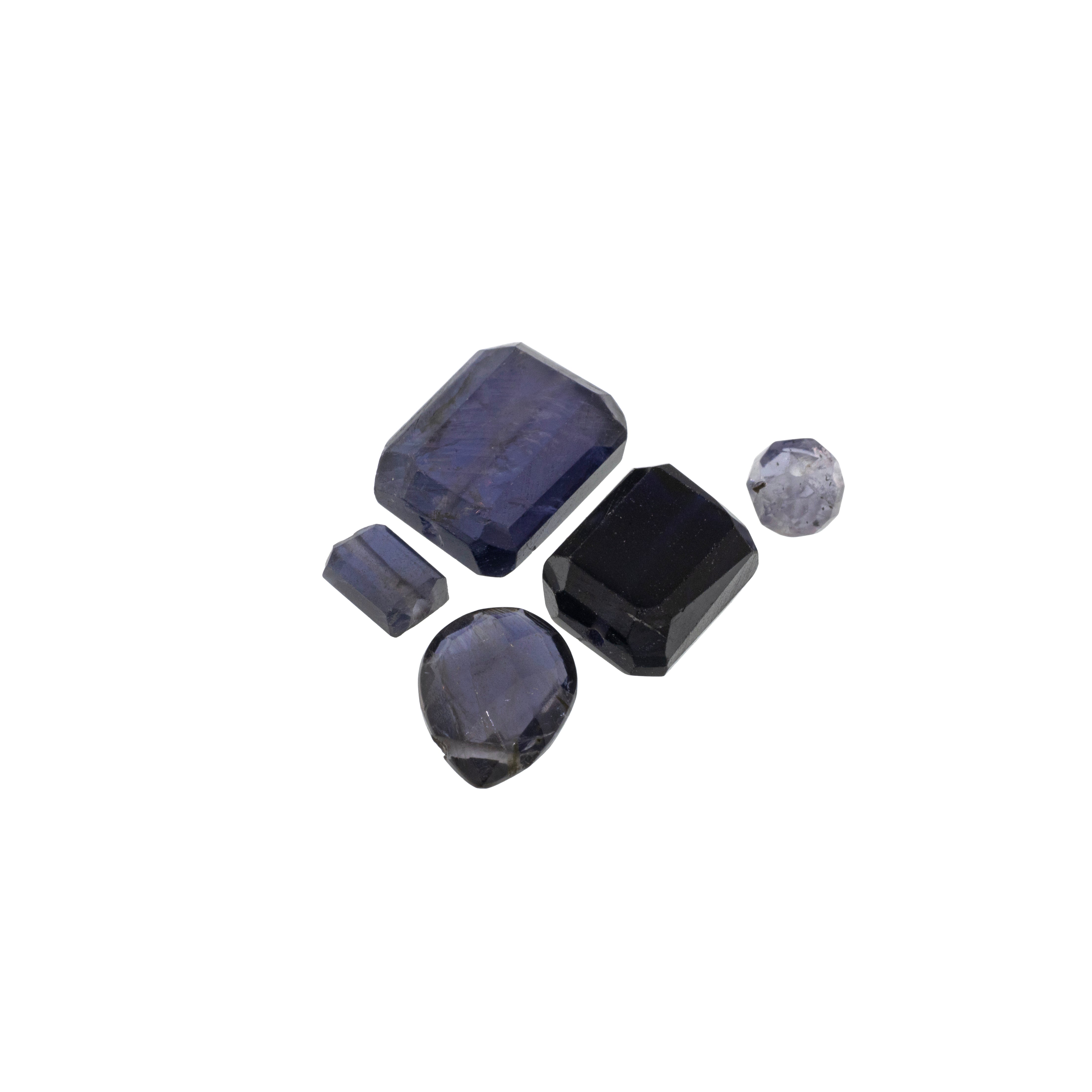 Iolite gemstone cluster