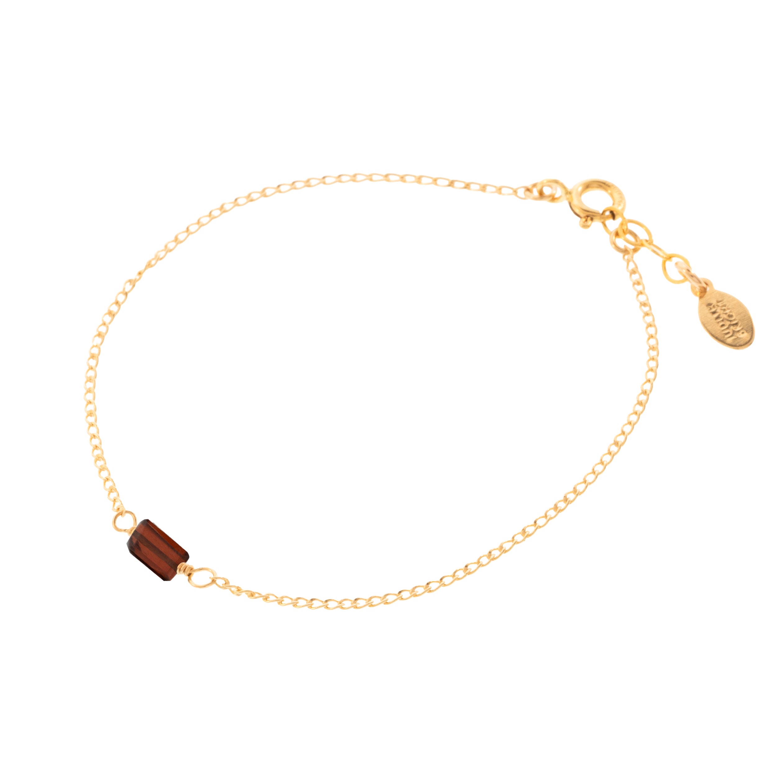 Mini Rock Bracelet — Garnet — 14K Gold-Filled