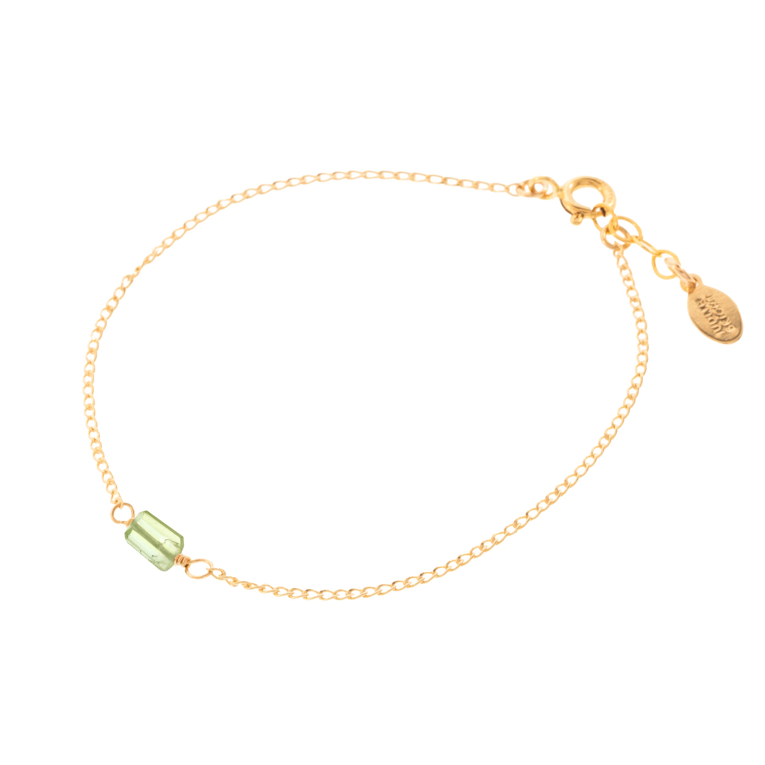 Mini Rock Bracelet — Peridot — 14K Gold-Filled